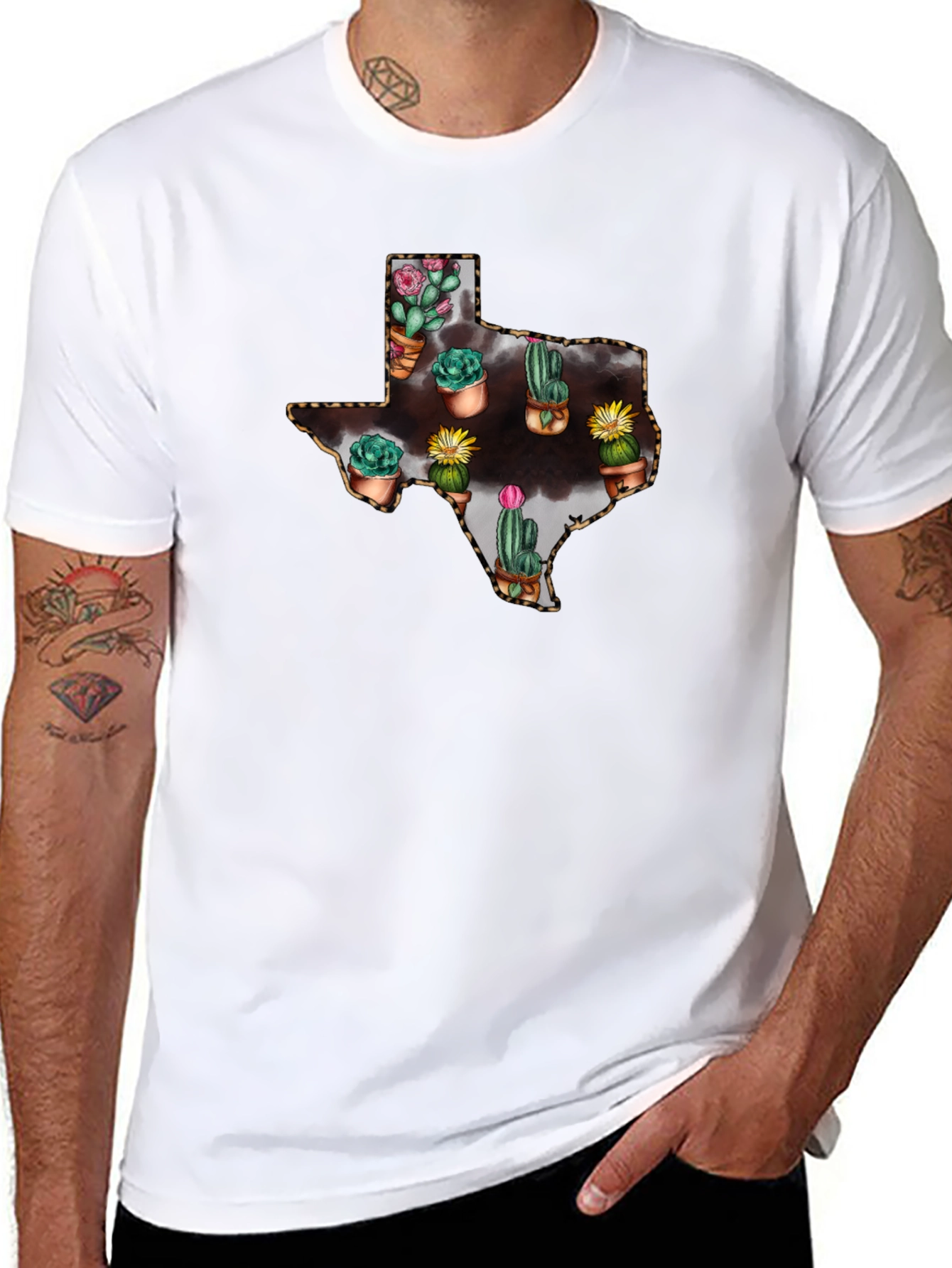 Texas Cactus T-Shirt - Trendy Graphic Tee