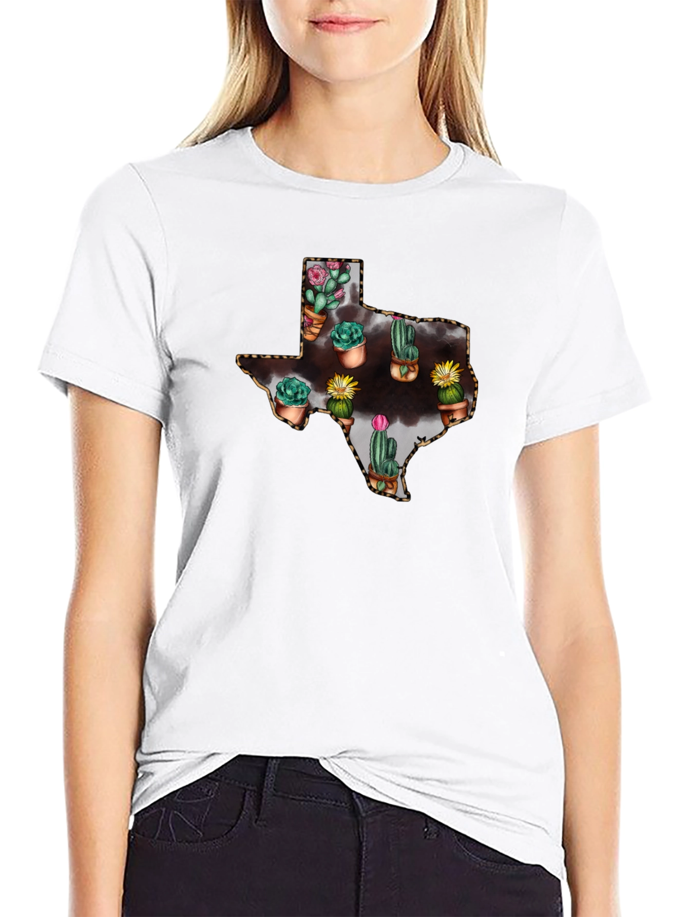 Texas Cactus T-Shirt - Trendy Graphic Tee