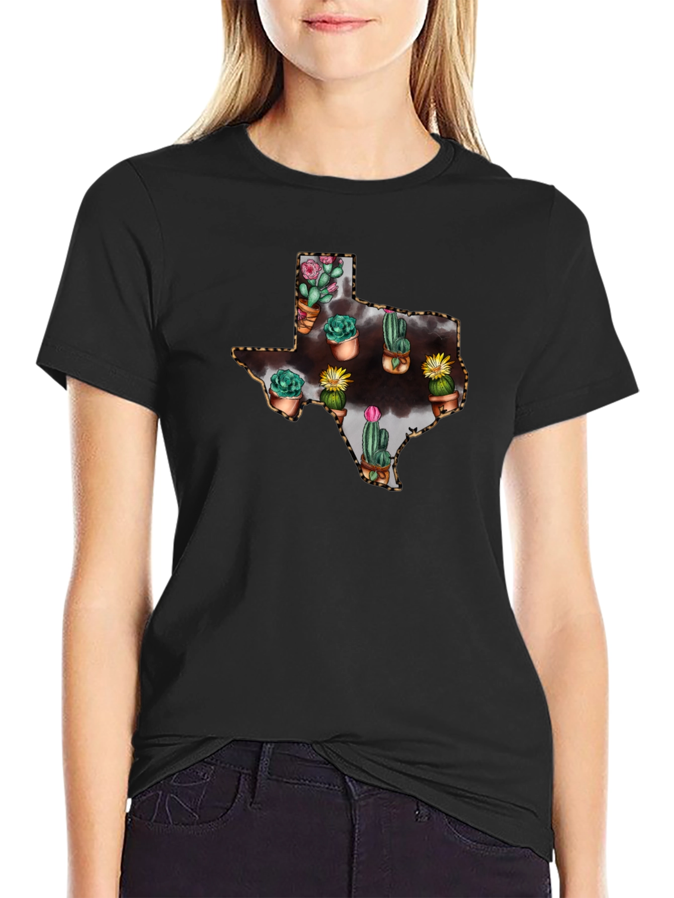 Texas Cactus T-Shirt - Trendy Graphic Tee