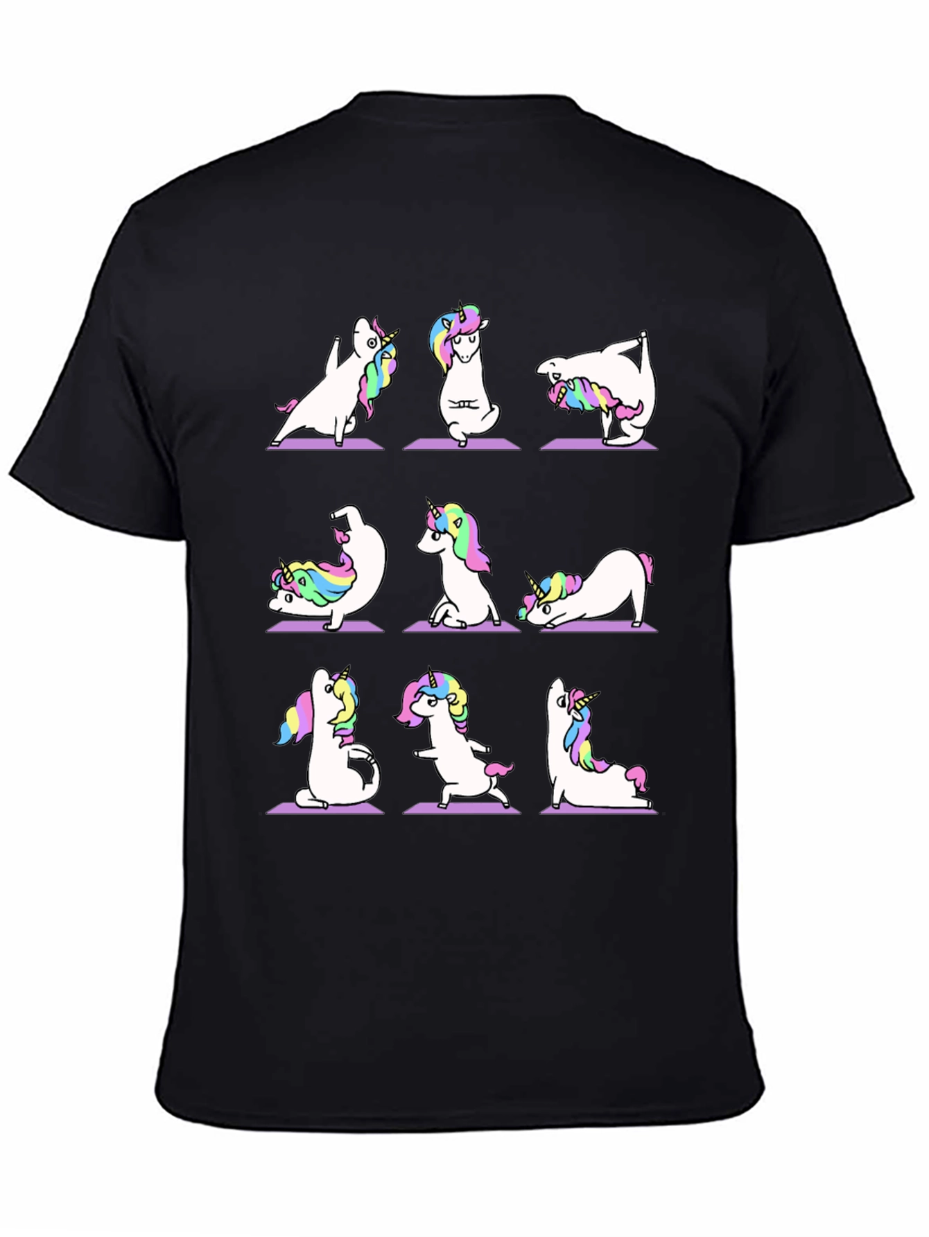 Unicorn Yoga Black T-Shirt