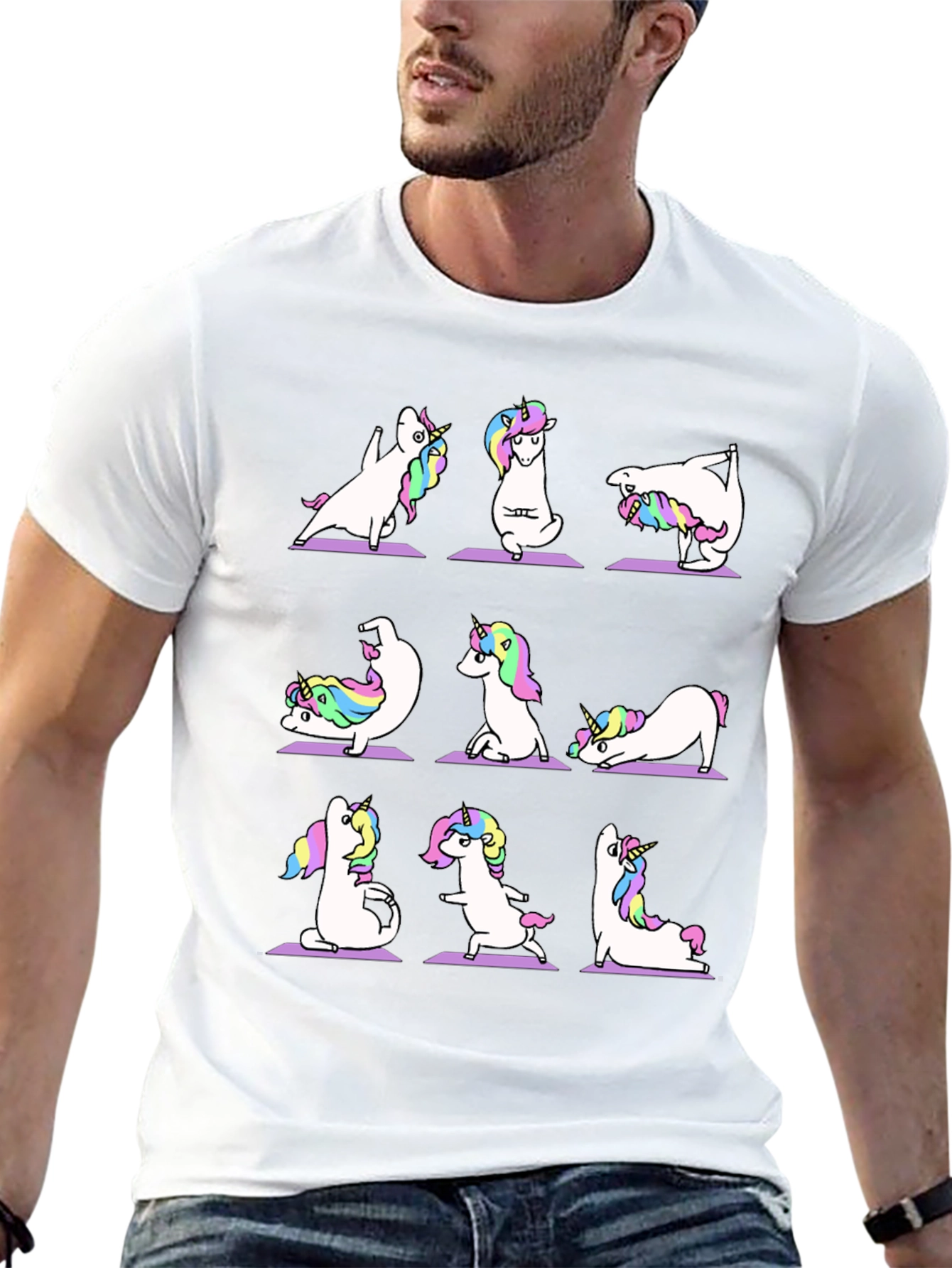 Unicorn Yoga Black T-Shirt