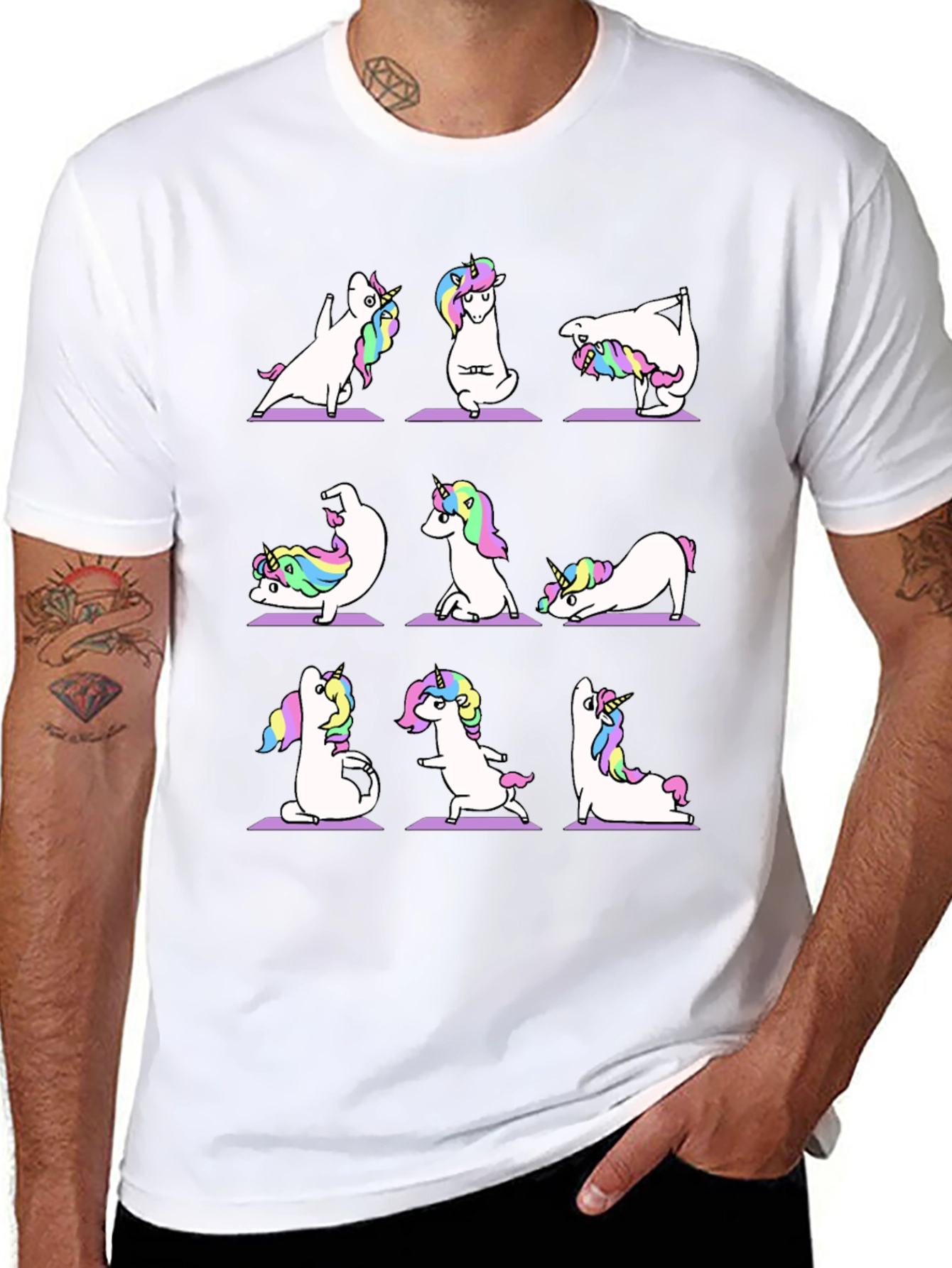 Unicorn Yoga Black T-Shirt