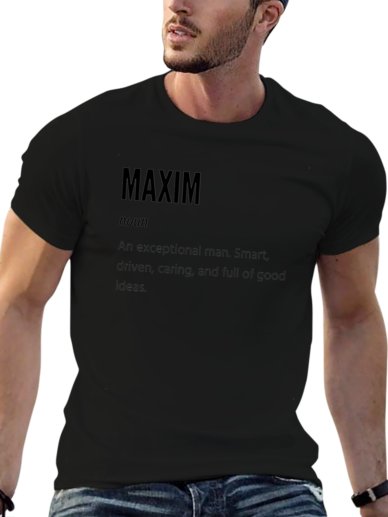 Maxim Definition Black T-Shirt - Exceptional Man