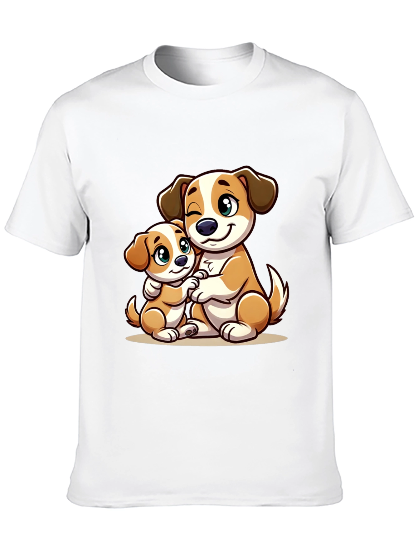 Cute Dog Hug T-Shirt - Black