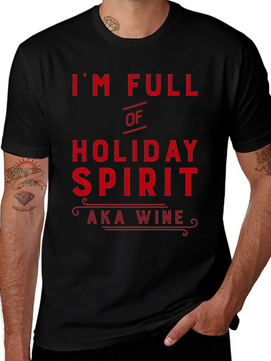 Holiday Spirit Wine Lover Black T-Shirt