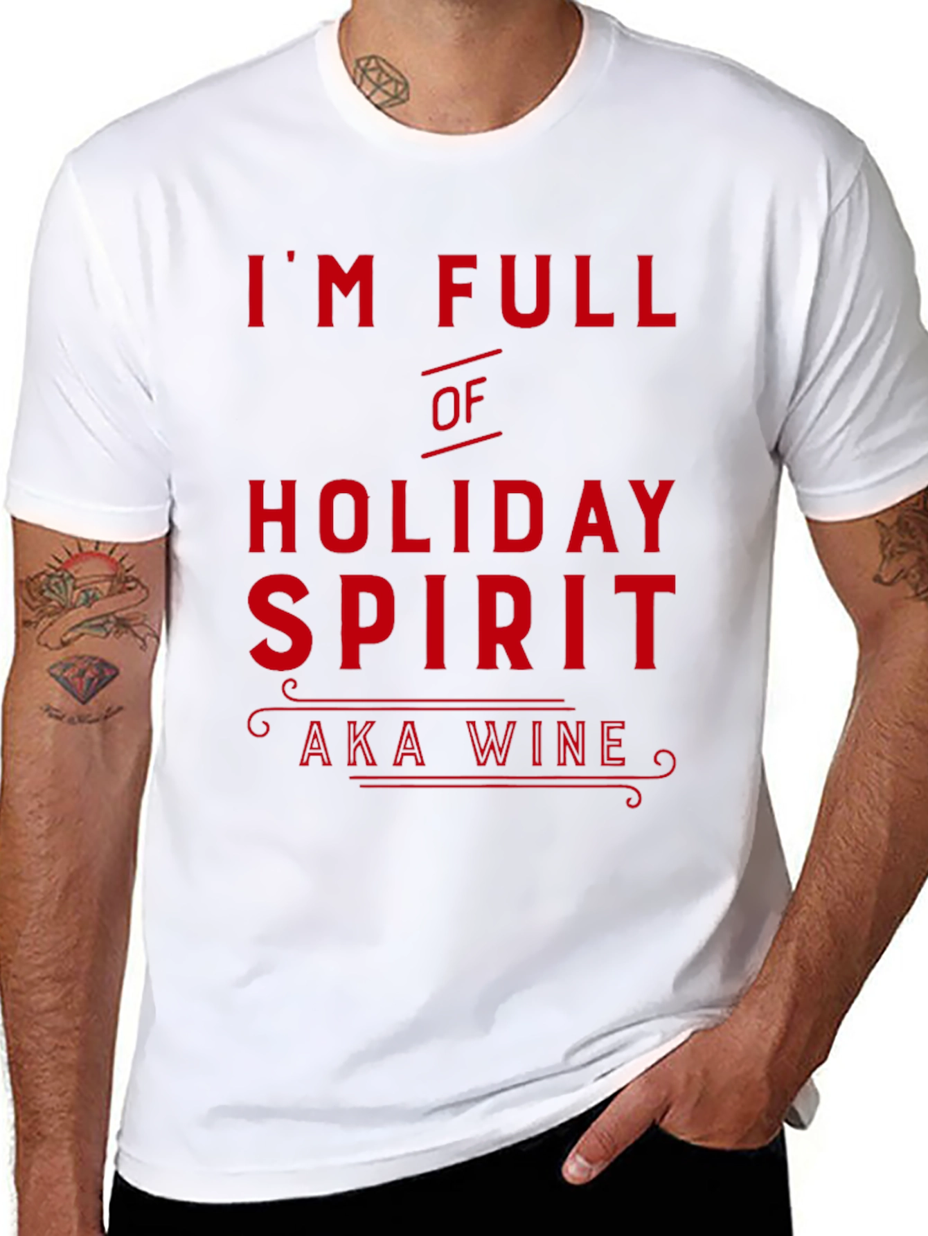 Holiday Spirit Wine Lover Black T-Shirt
