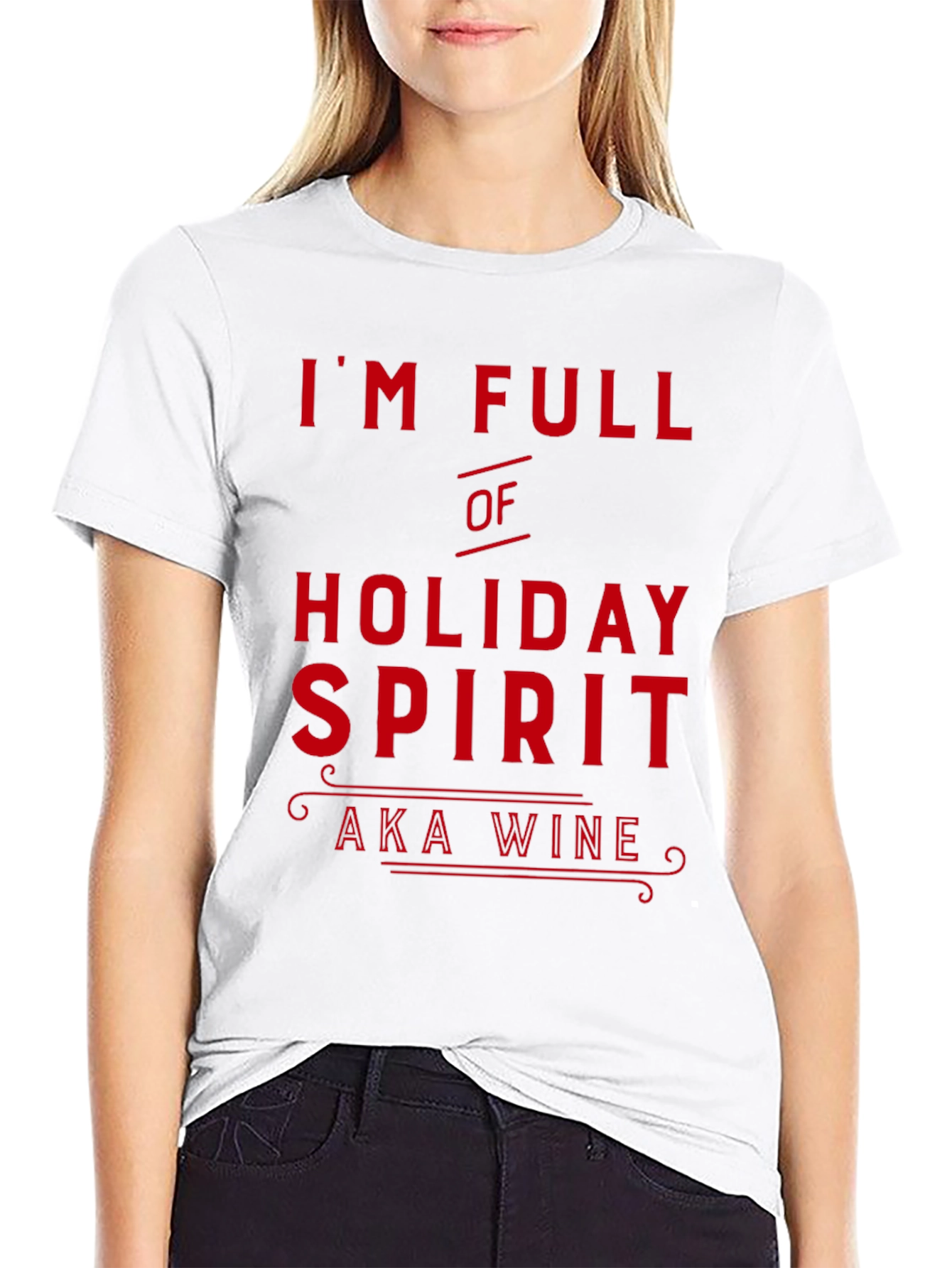 Holiday Spirit Wine Lover Black T-Shirt