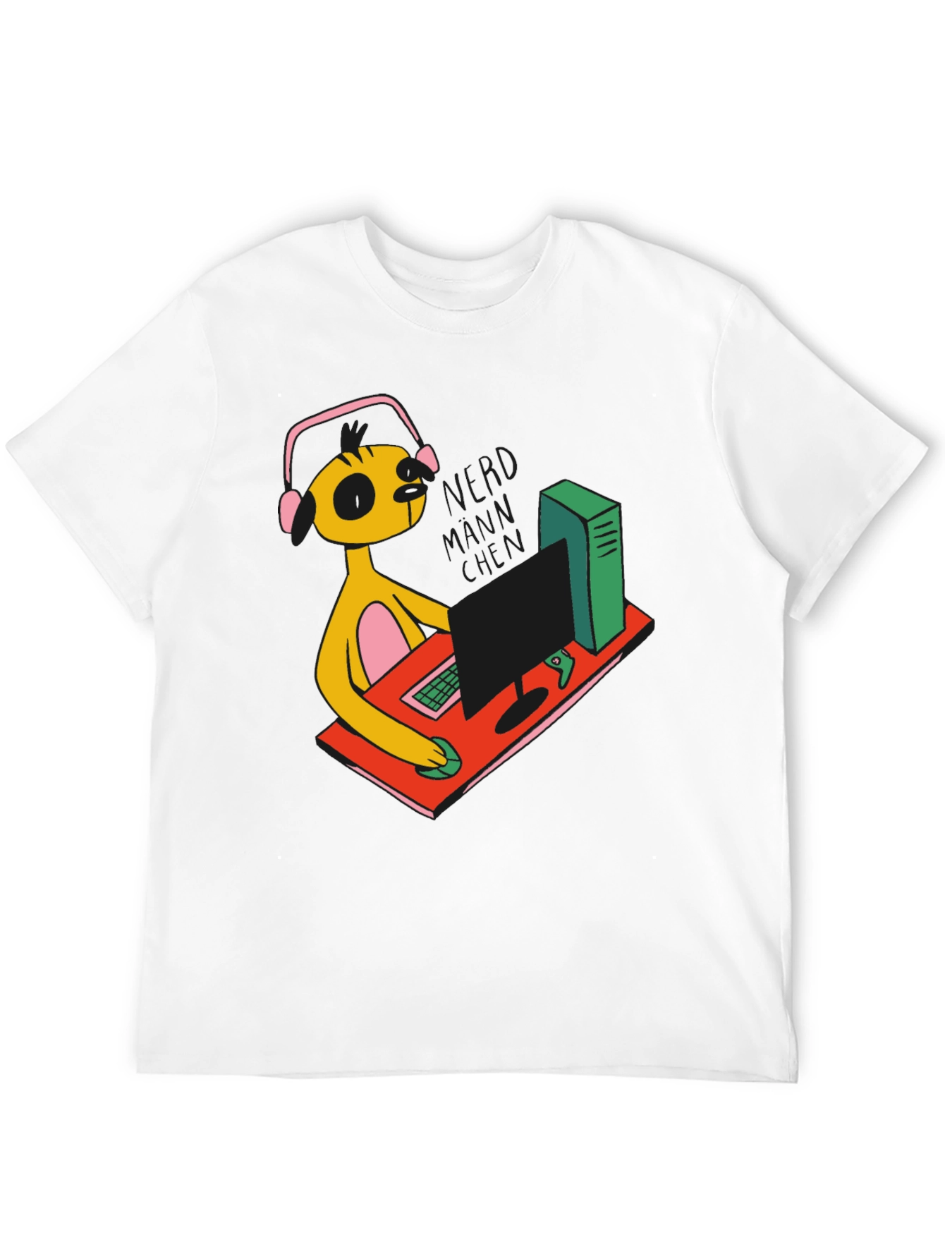 Gamer Character Graphic Print Black T-Shirt