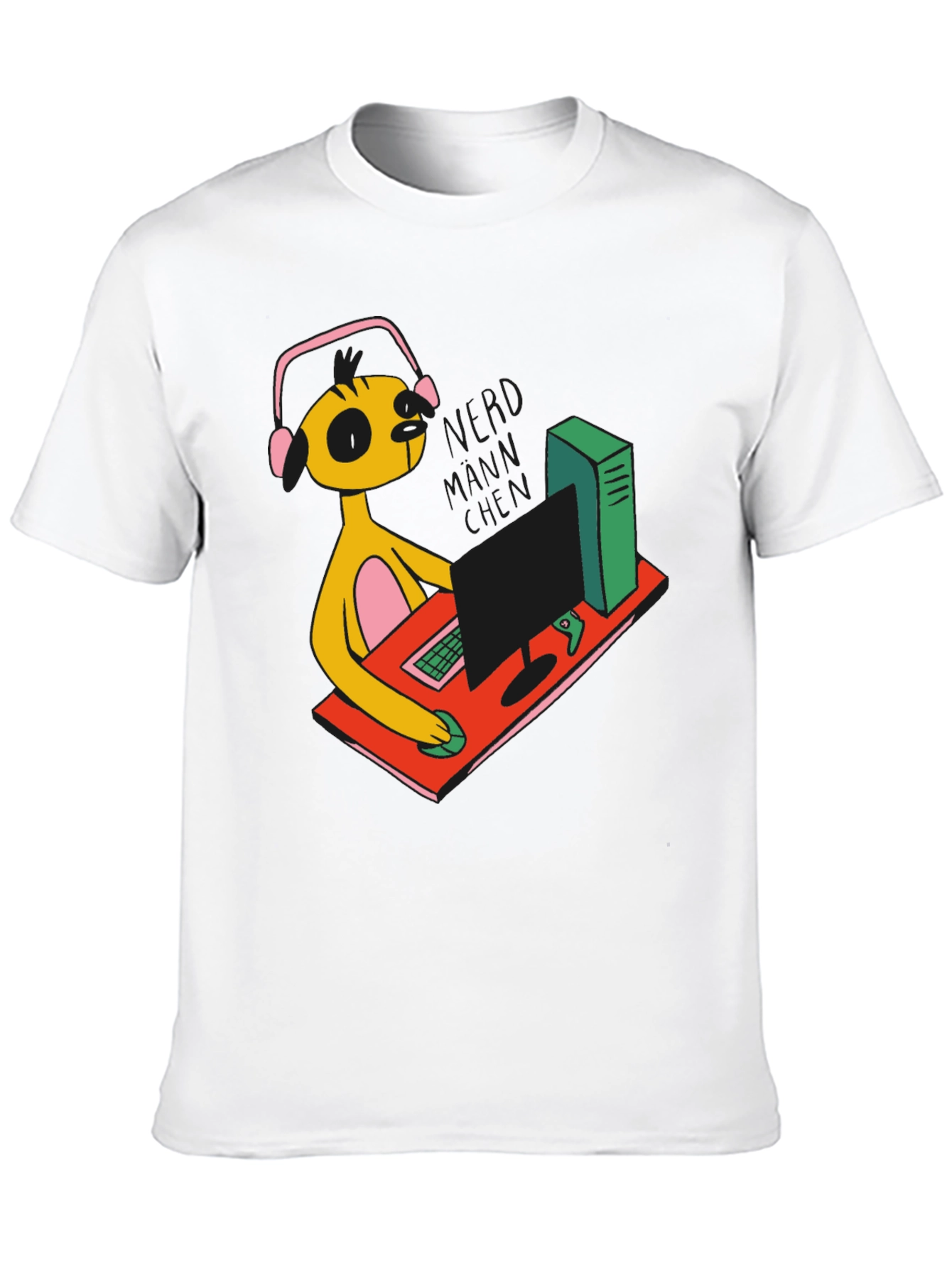 Gamer Character Graphic Print Black T-Shirt