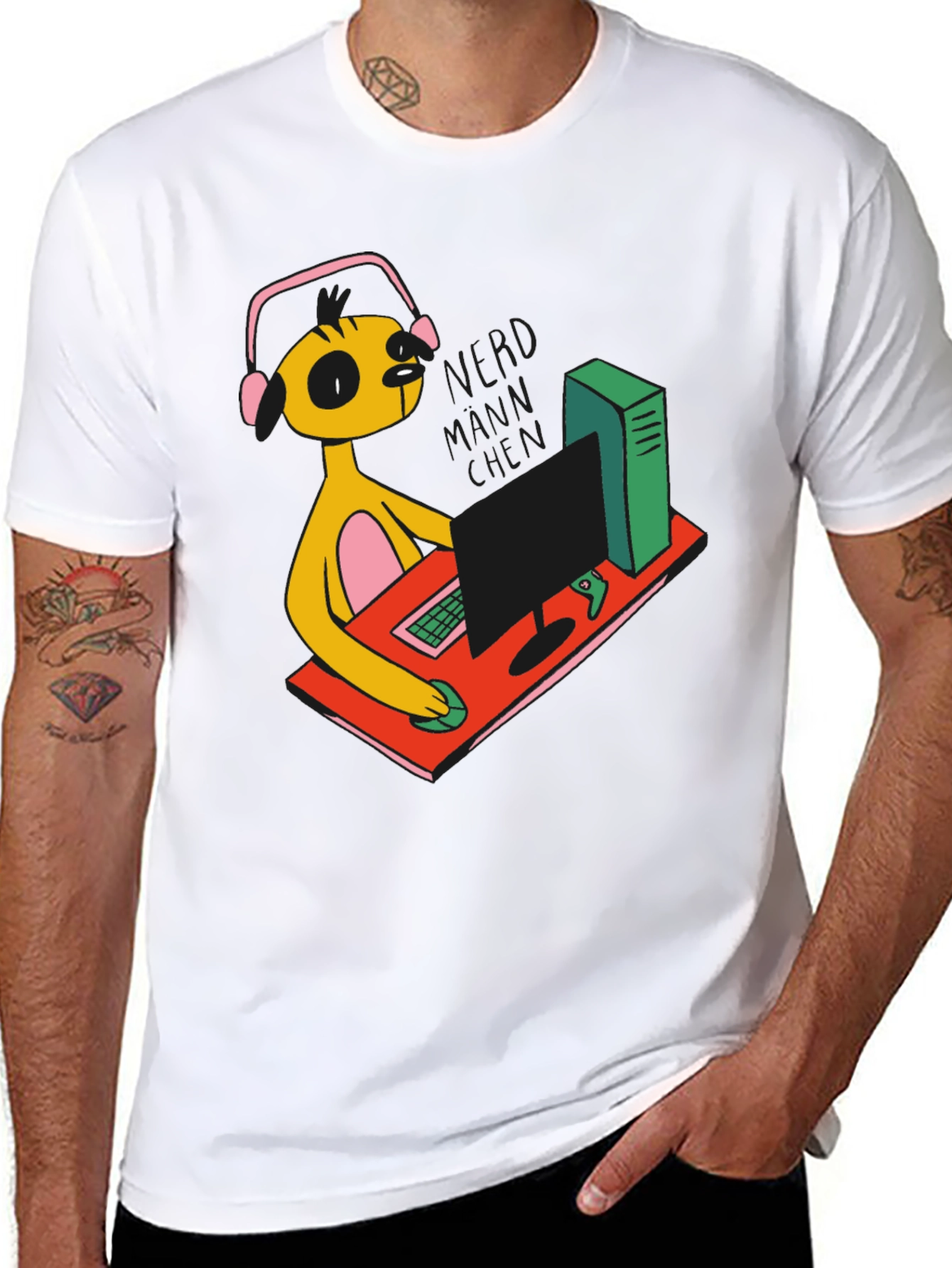 Gamer Character Graphic Print Black T-Shirt