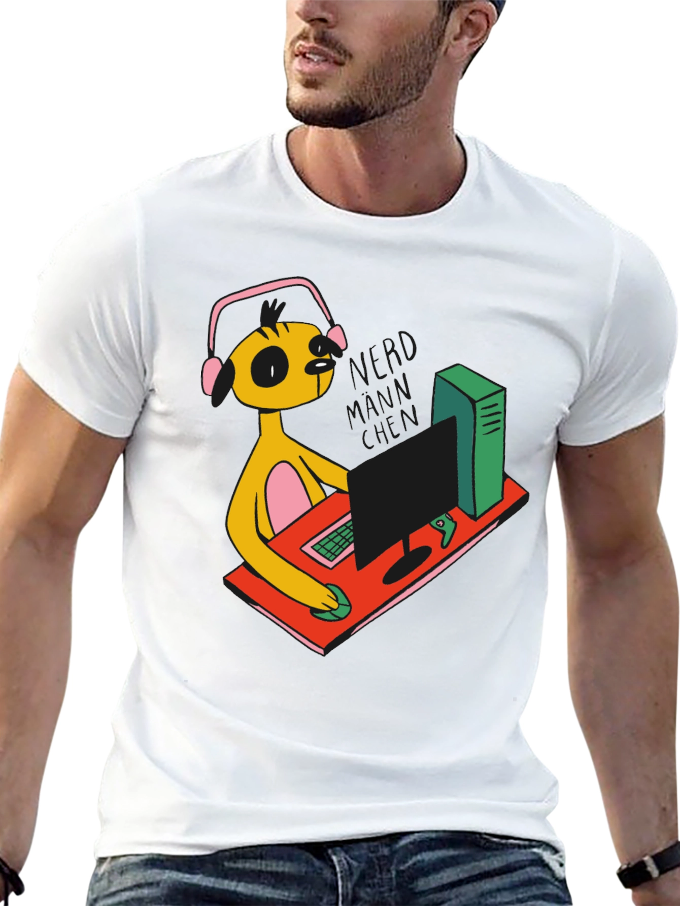 Gamer Character Graphic Print Black T-Shirt