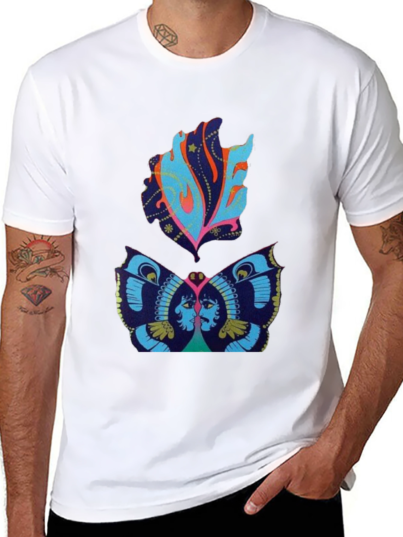 Retro Psychedelic Butterfly Graphic Tee