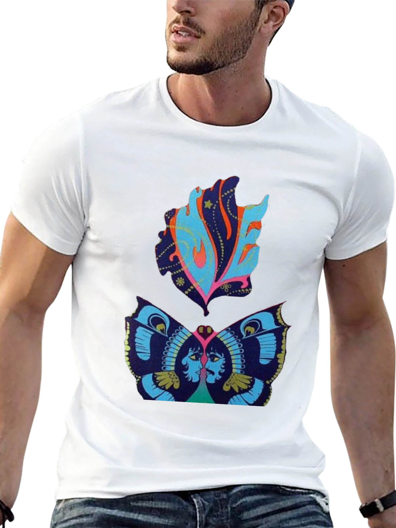 Retro Psychedelic Butterfly Graphic Tee
