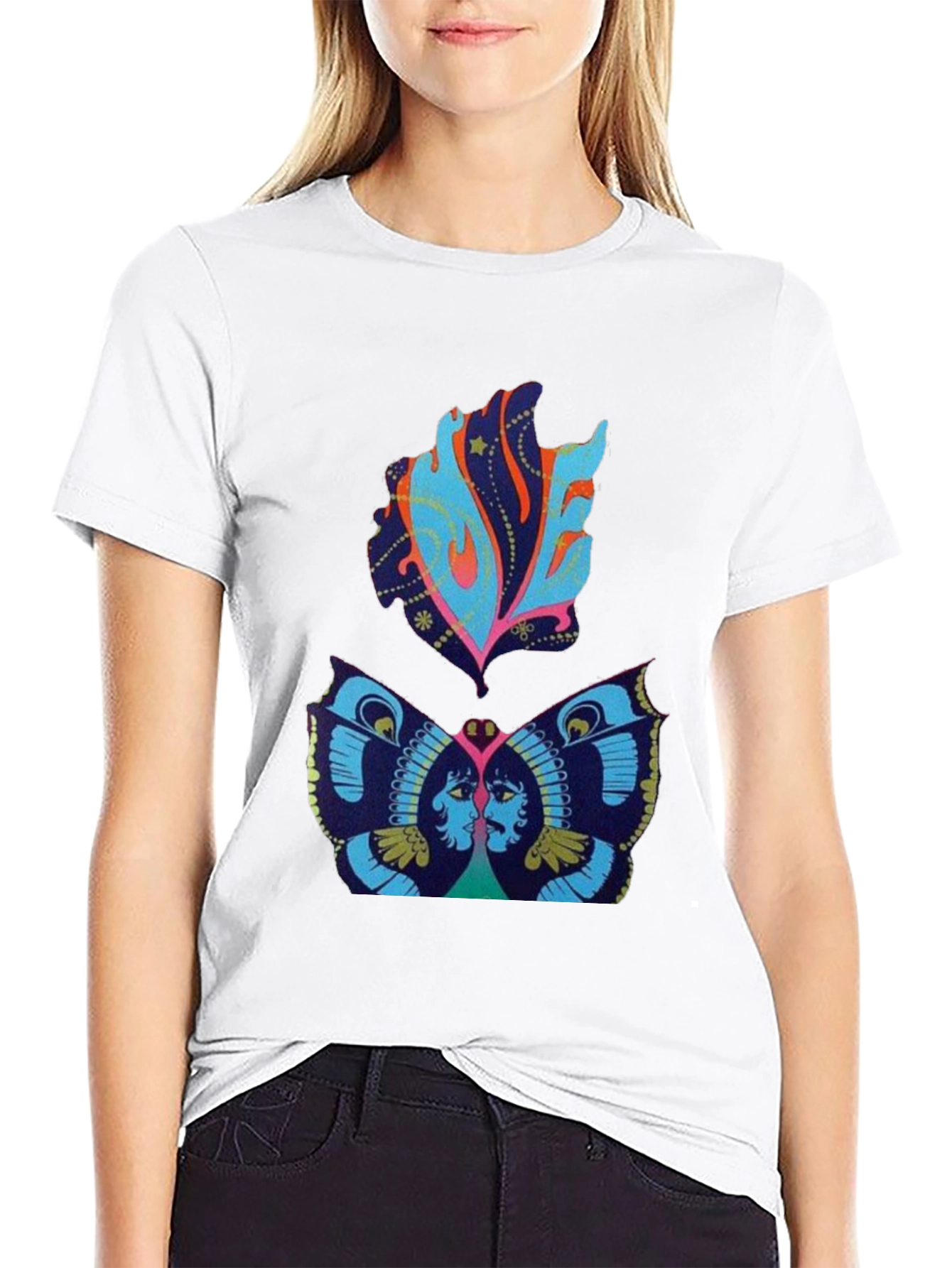 Retro Psychedelic Butterfly Graphic Tee