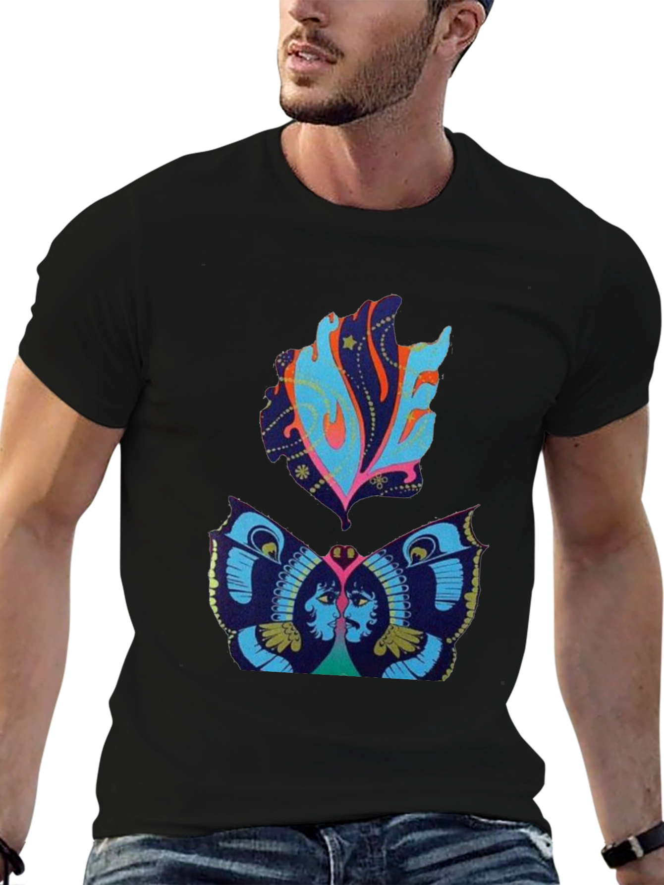 Retro Psychedelic Butterfly Graphic Tee