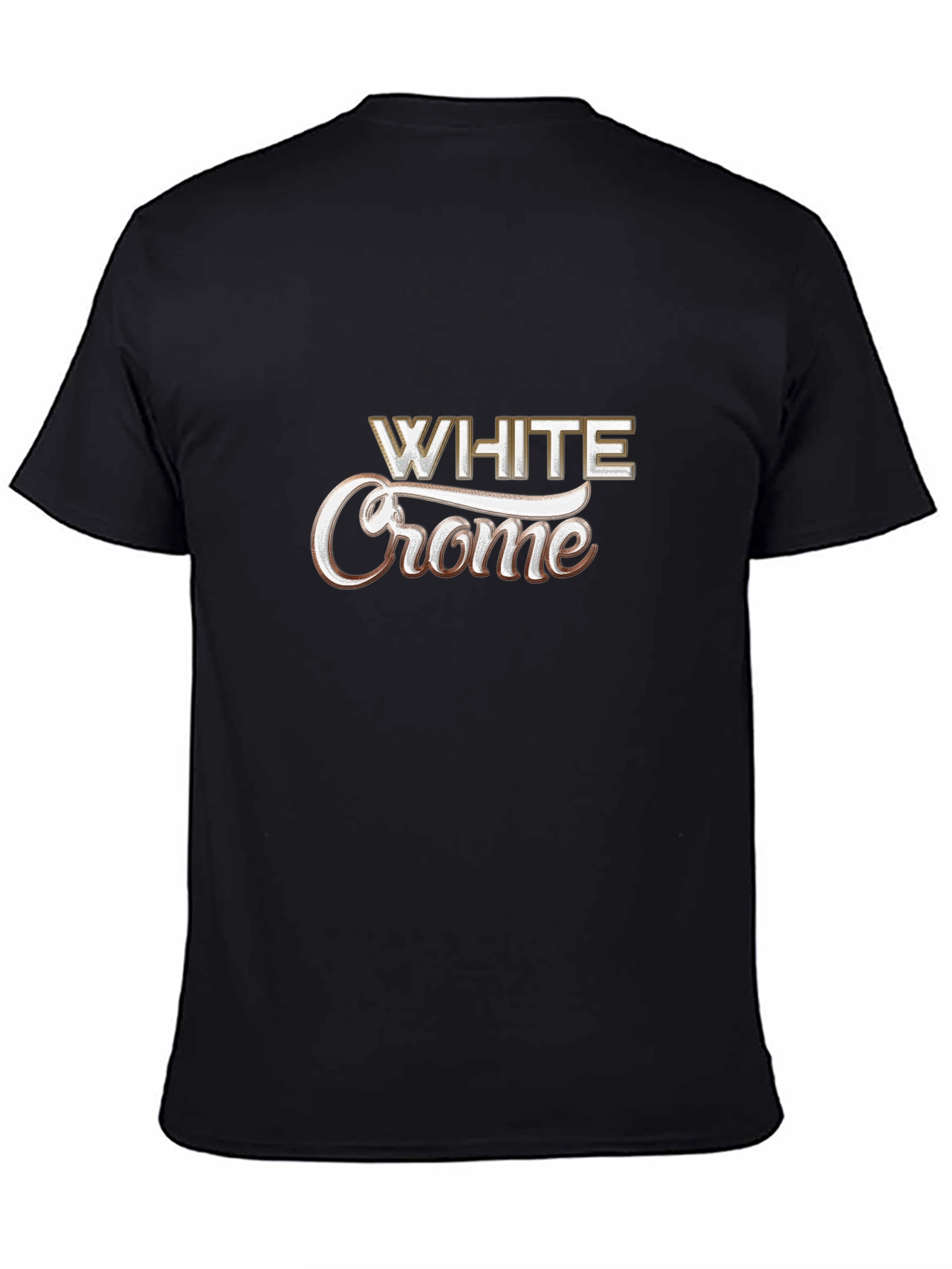 White Crome Graphic Black T-Shirt