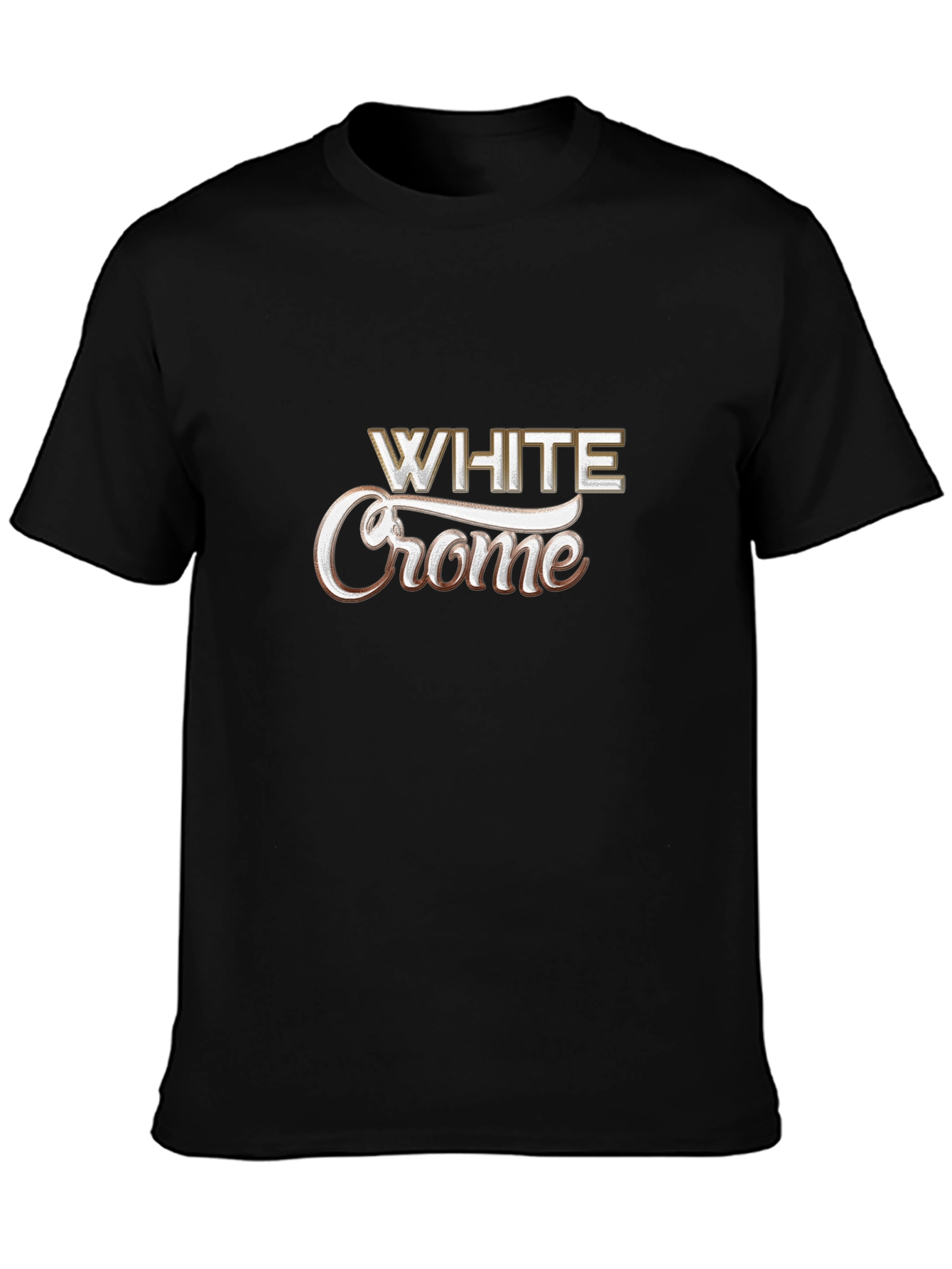 White Crome Graphic Black T-Shirt