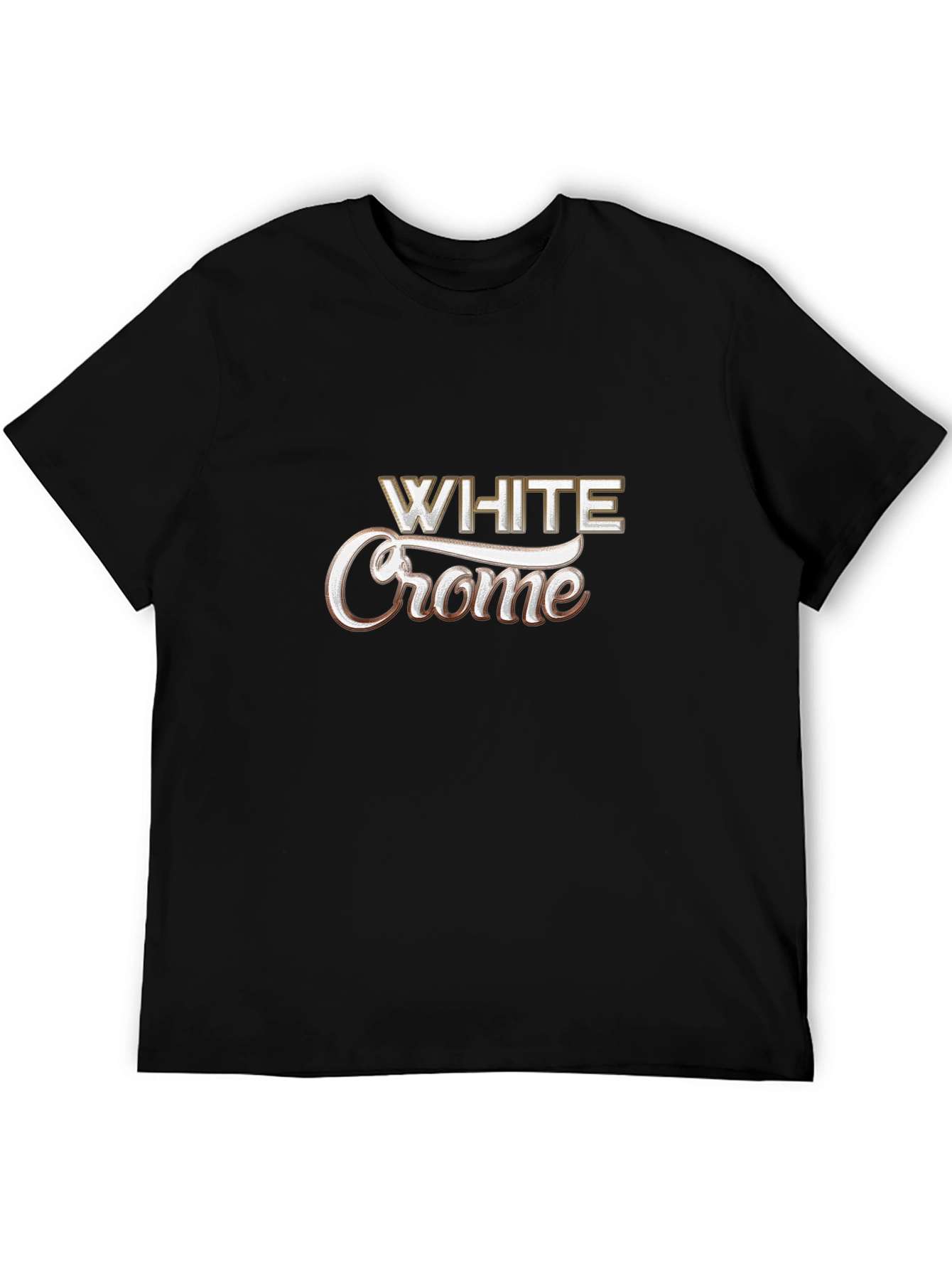 White Crome Graphic Black T-Shirt