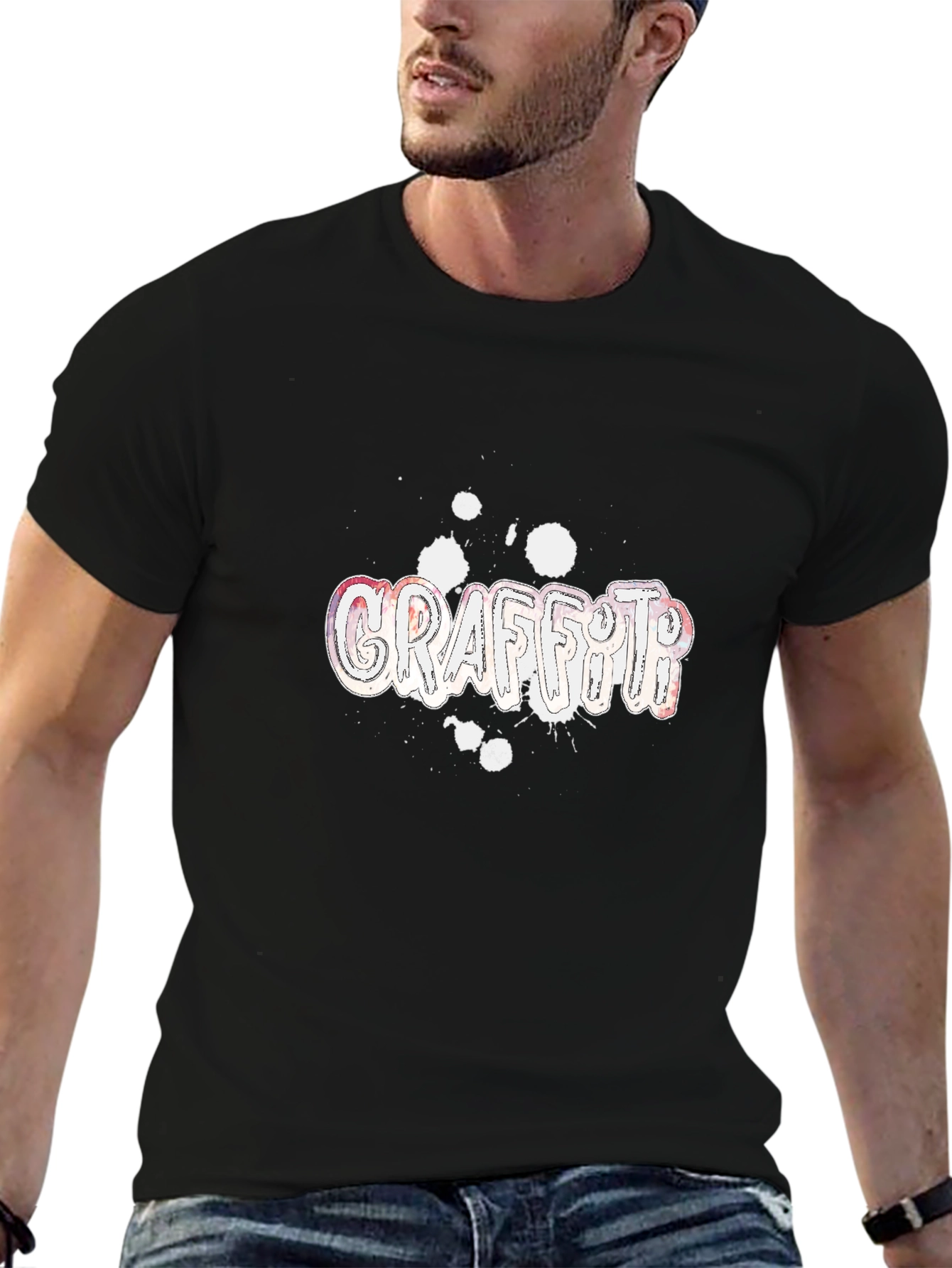 Graffiti Graphic Black T-Shirt