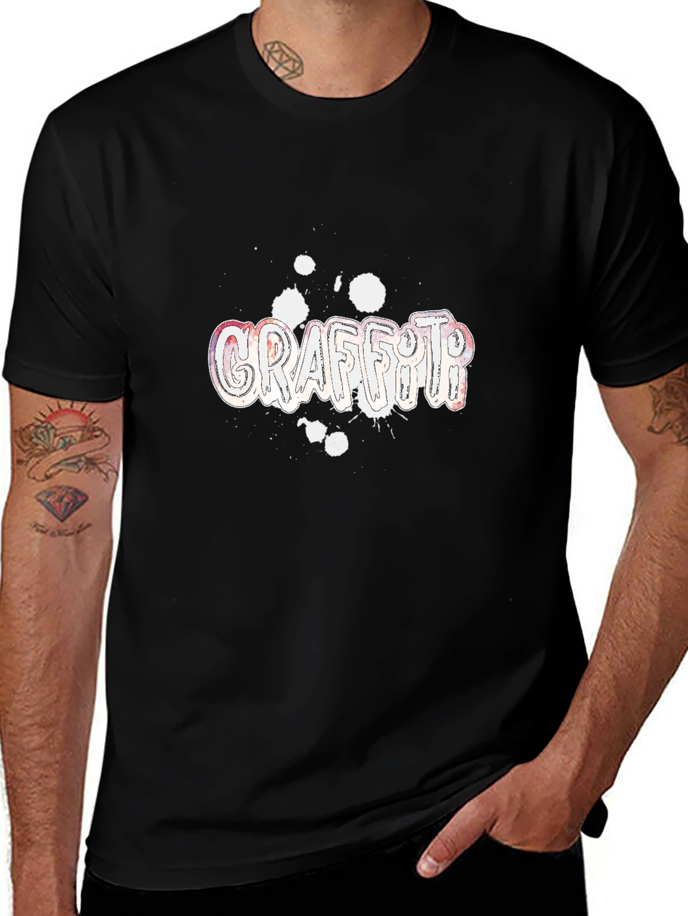 Graffiti Graphic Black T-Shirt