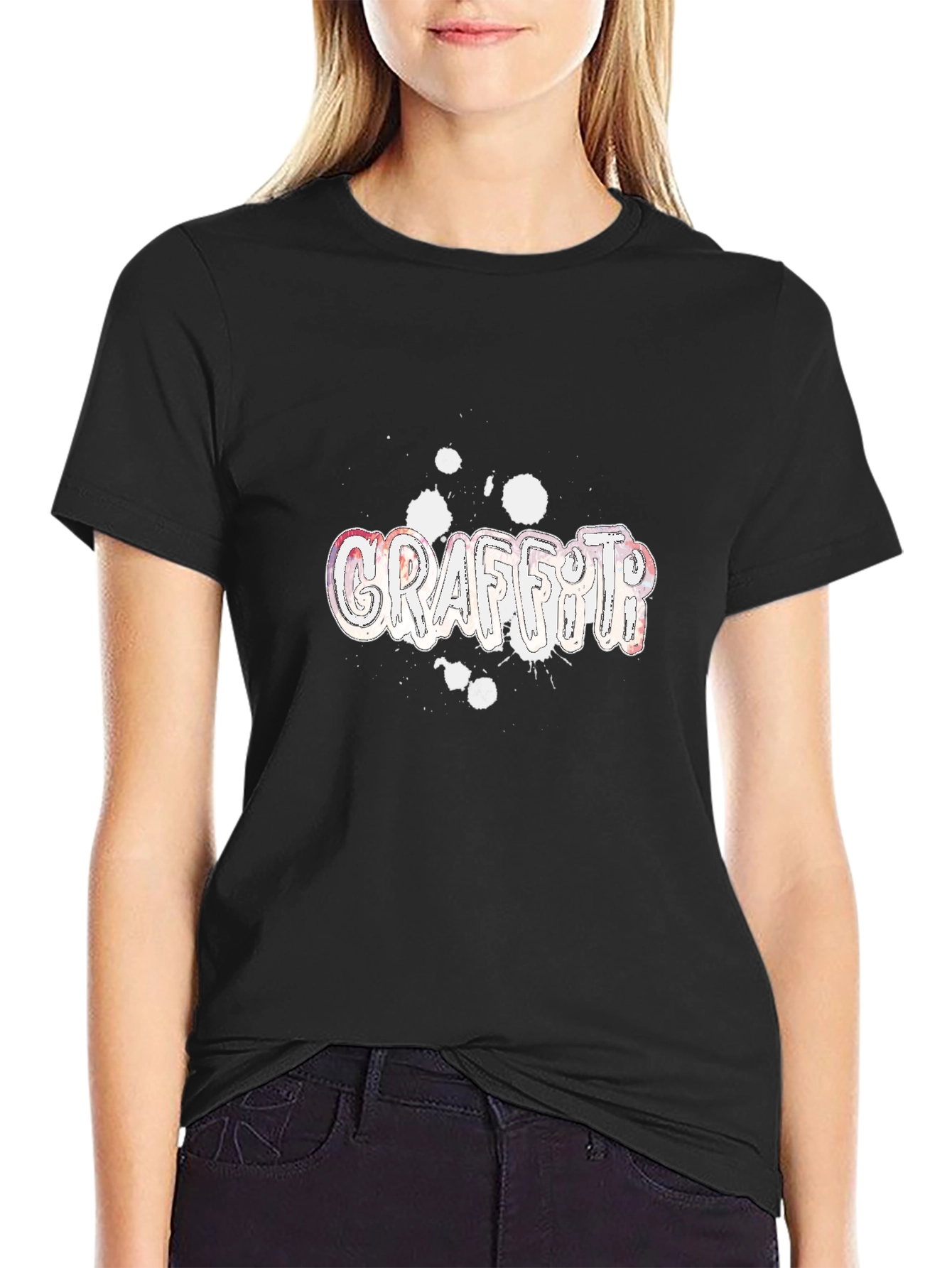 Graffiti Graphic Black T-Shirt