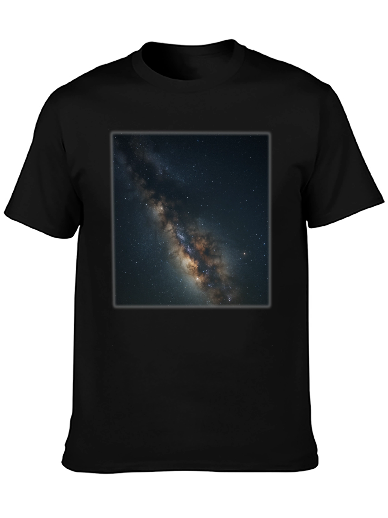 Milky Way Galaxy Graphic Black T-Shirt