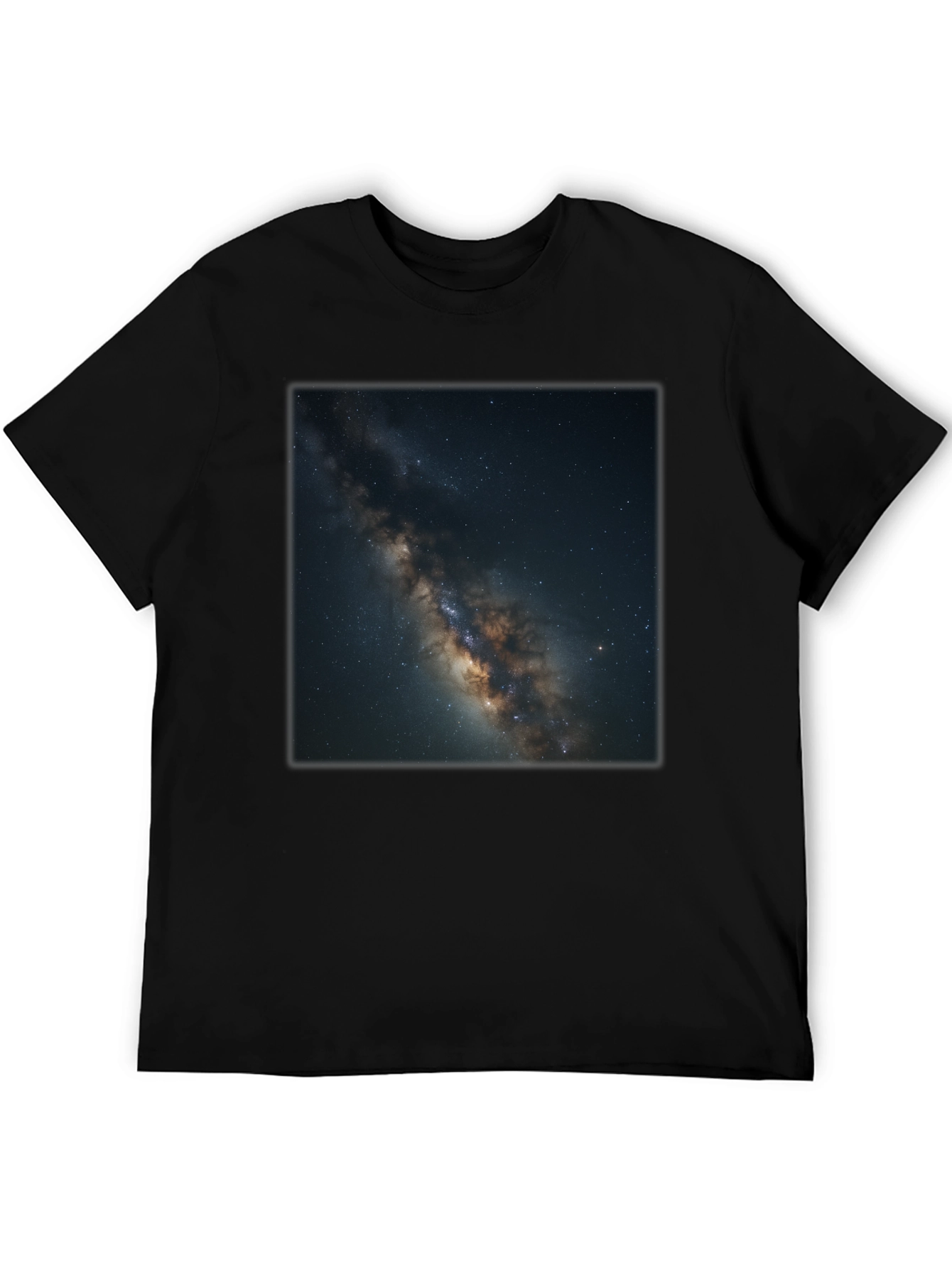 Milky Way Galaxy Graphic Black T-Shirt