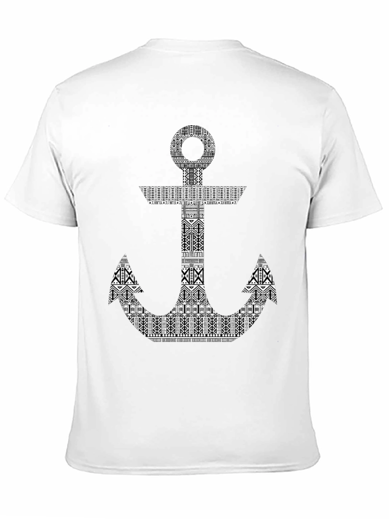 Tribal Anchor Graphic Print Black T-Shirt