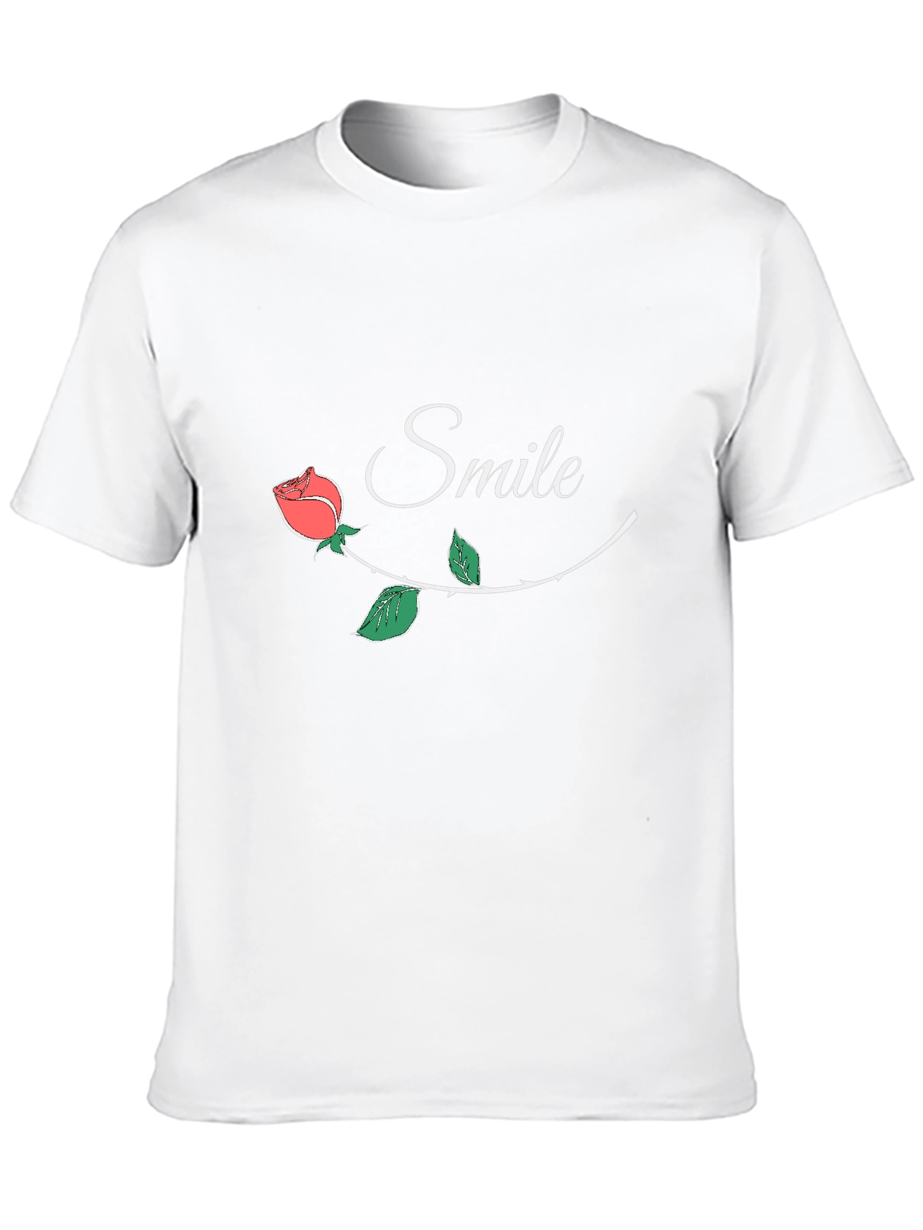 Smile Rose Graphic Black T-Shirt