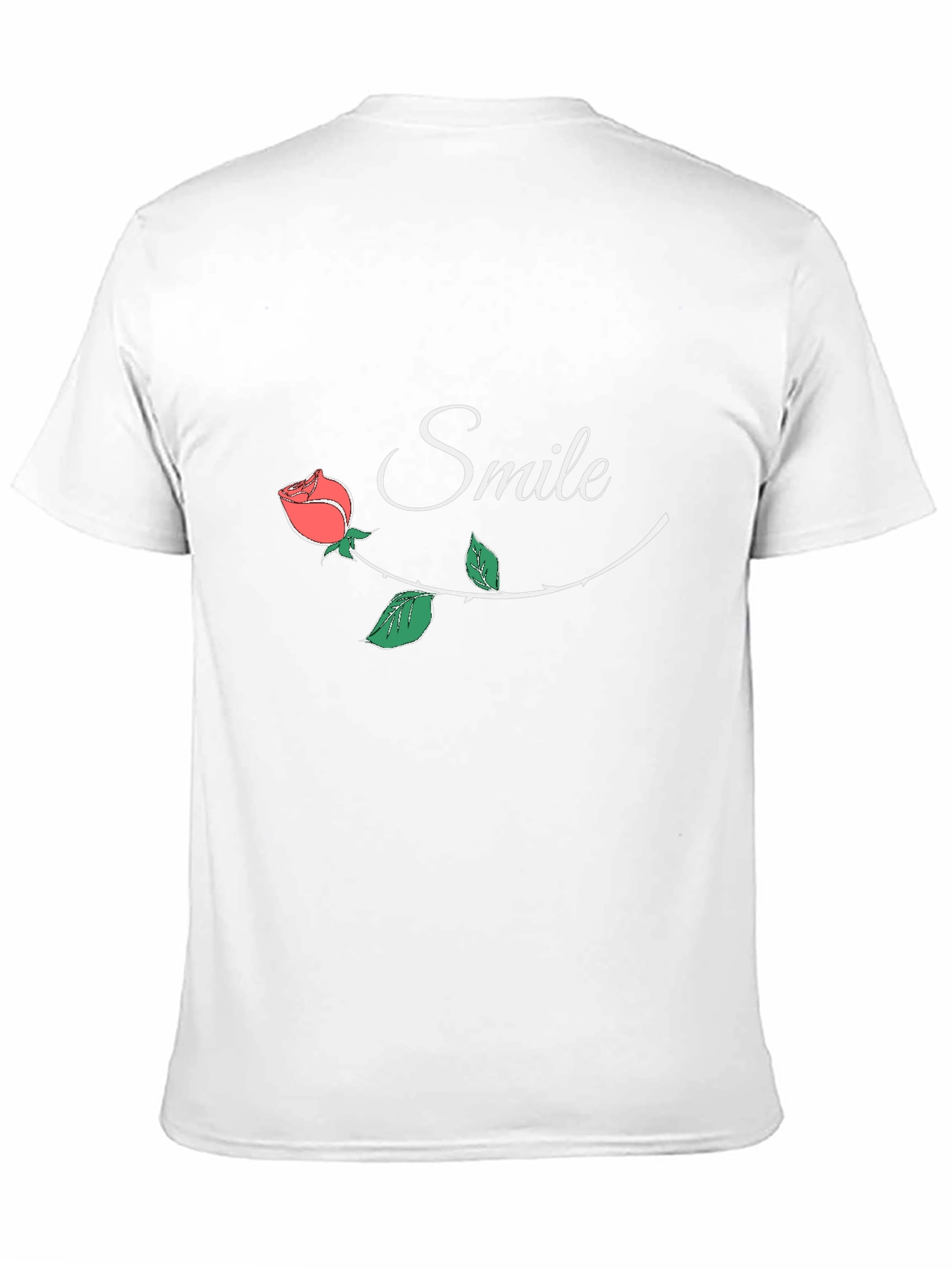 Smile Rose Graphic Black T-Shirt