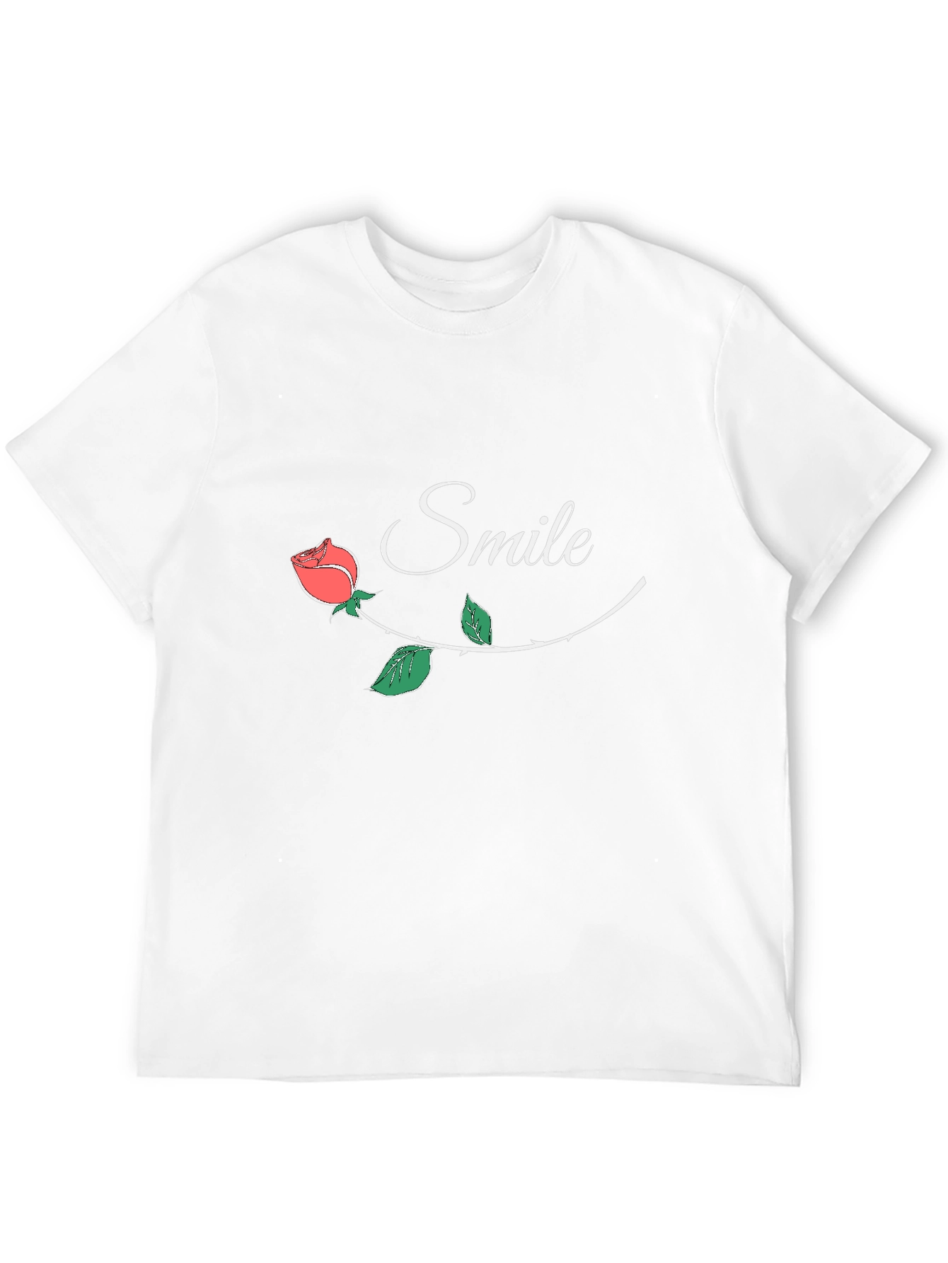 Smile Rose Graphic Black T-Shirt