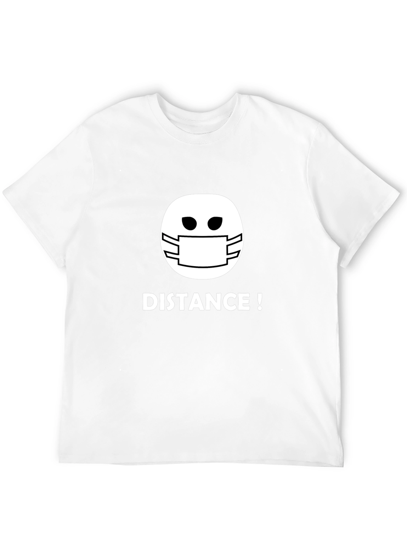 Distance! Masked Emoji Graphic Tee - Black