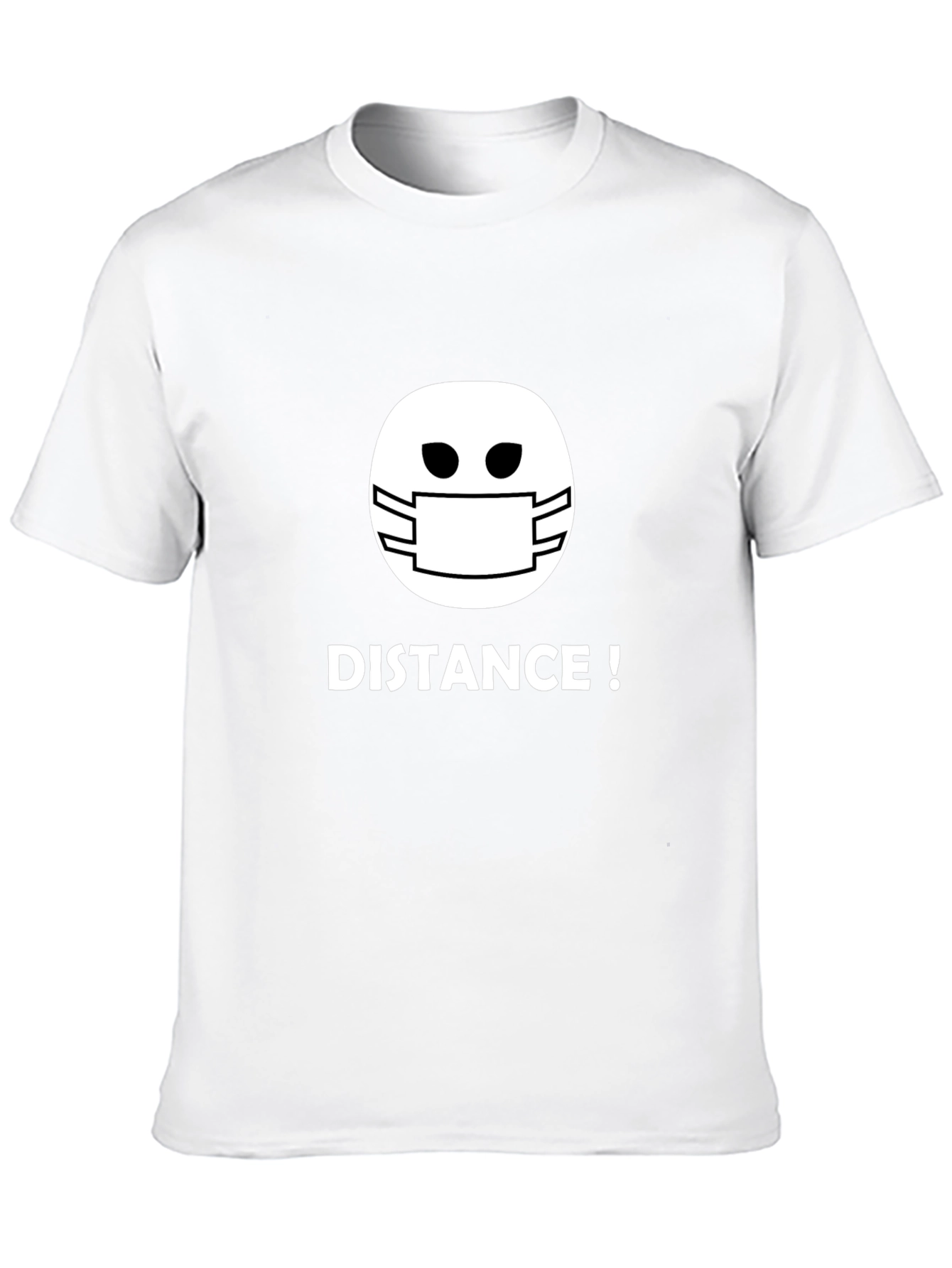 Distance! Masked Emoji Graphic Tee - Black