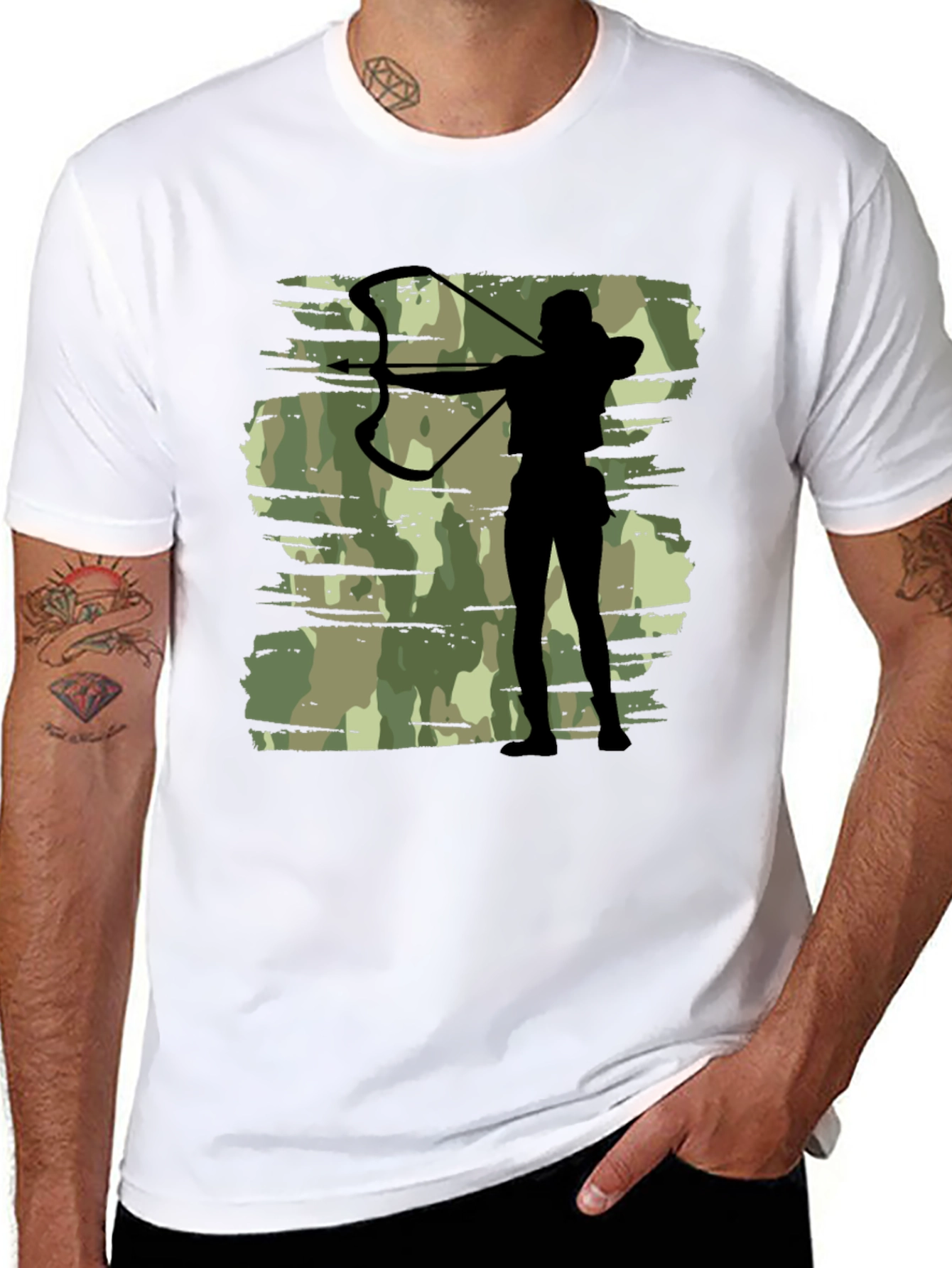Archer Camo Tee - Black Graphic T-Shirt