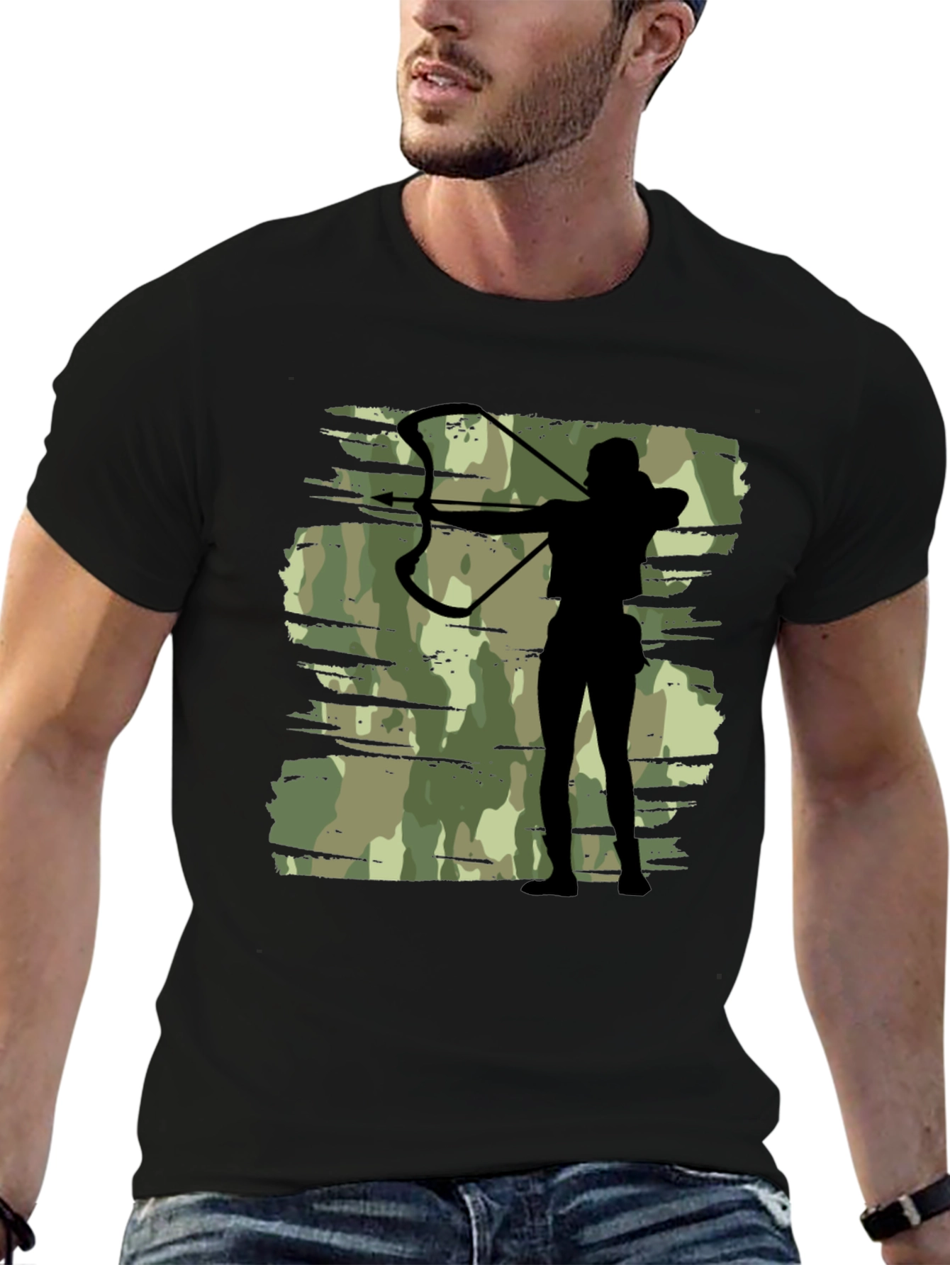 Archer Camo Tee - Black Graphic T-Shirt