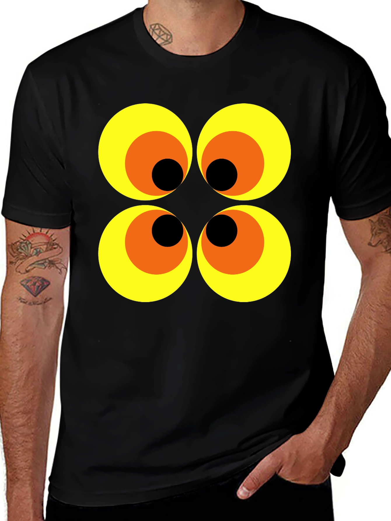 Retro Mod Circles Graphic Tee - Black