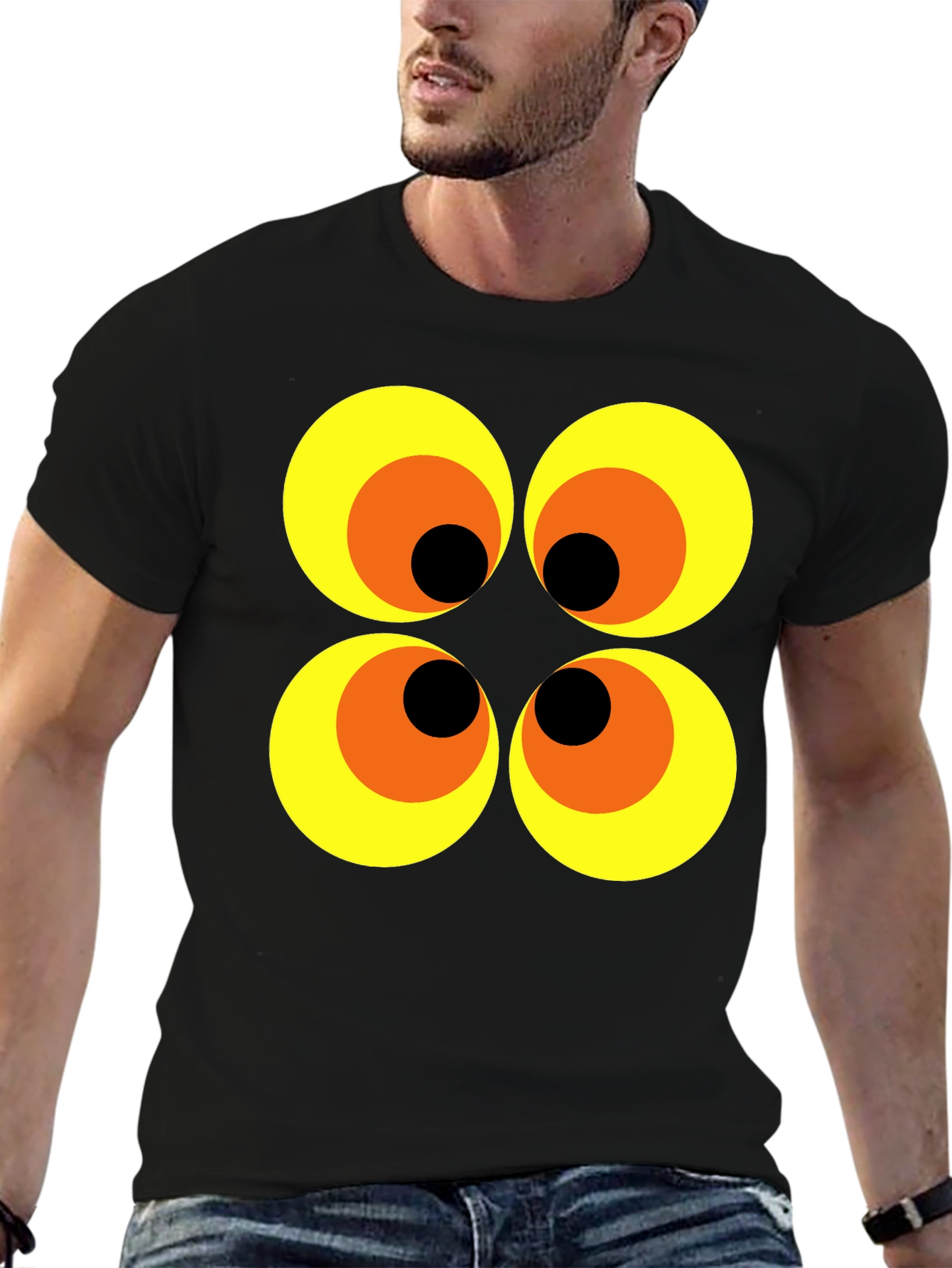 Retro Mod Circles Graphic Tee - Black