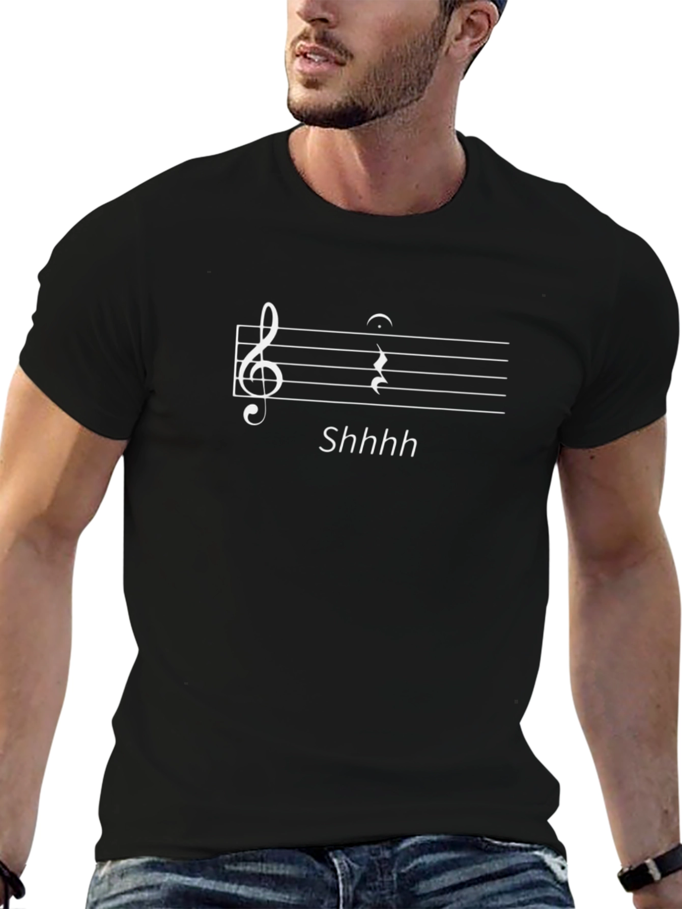 Shhhh Music Rest T-Shirt - Black Cotton Tee