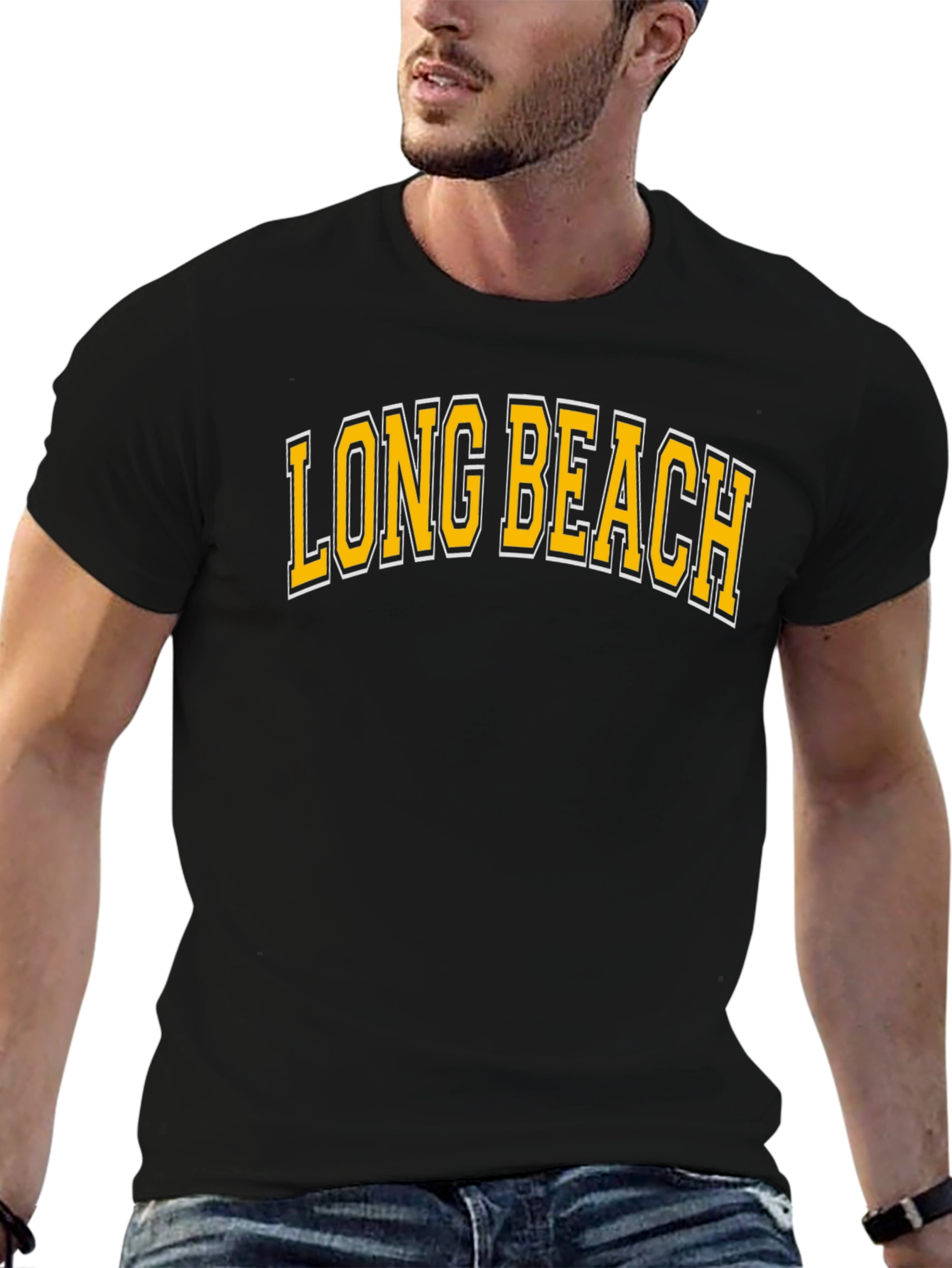 Long Beach Graphic Tee - Classic College Style T-Shirt