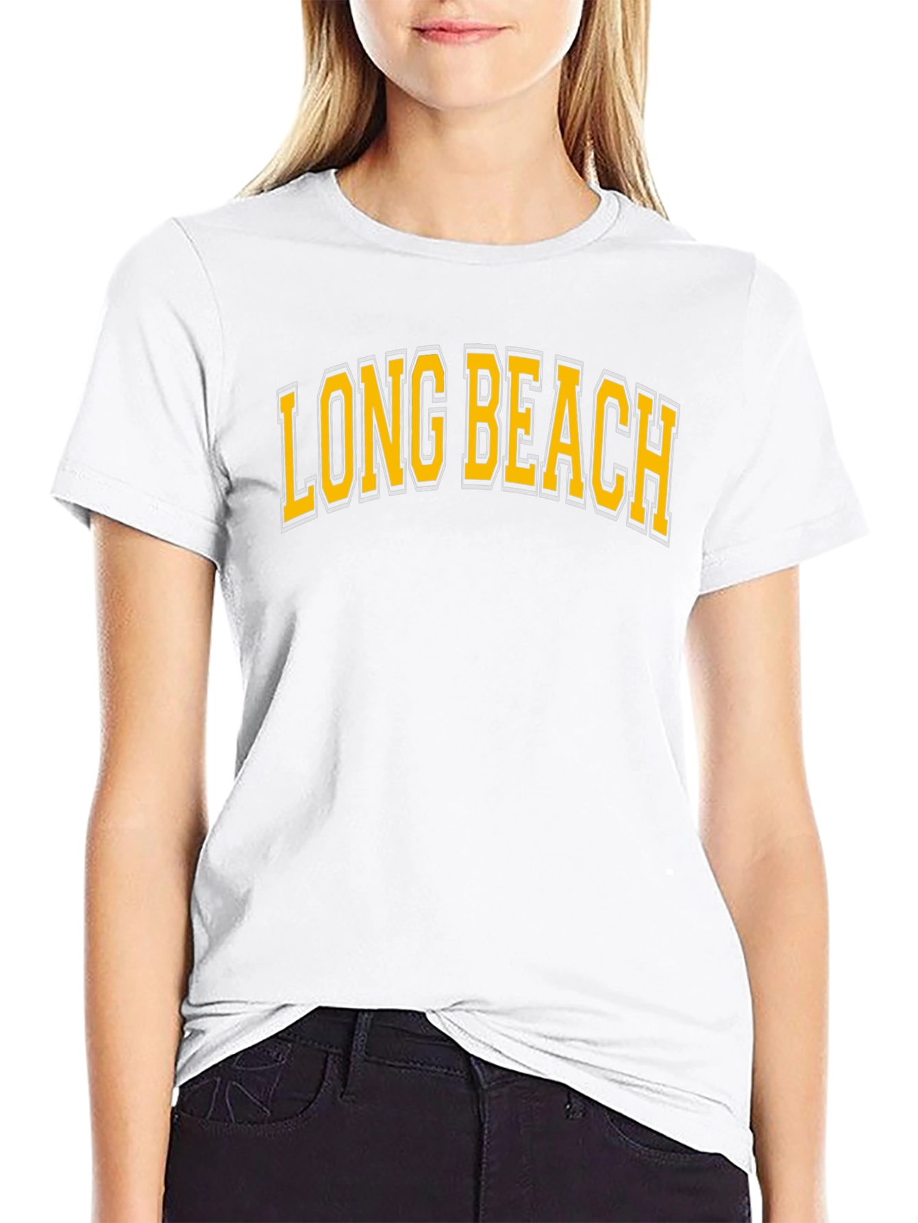 Long Beach Graphic Tee - Classic College Style T-Shirt