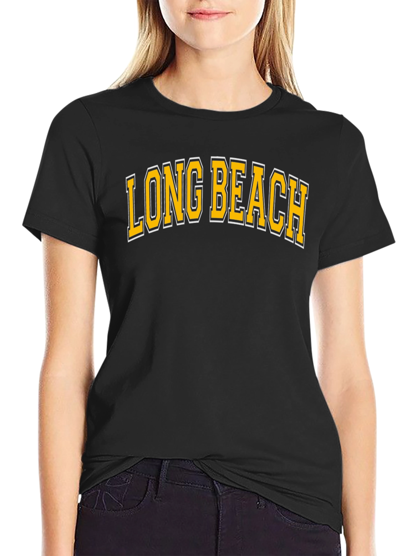 Long Beach Graphic Tee - Classic College Style T-Shirt