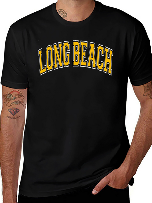 Long Beach Graphic Tee - Classic College Style T-Shirt