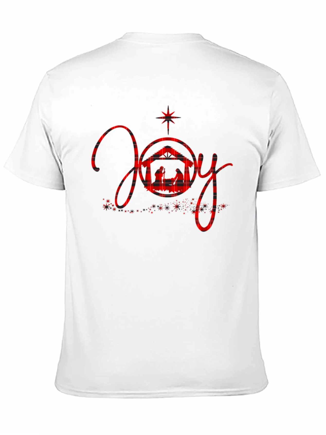 Joy Nativity Plaid Christmas Graphic Tee