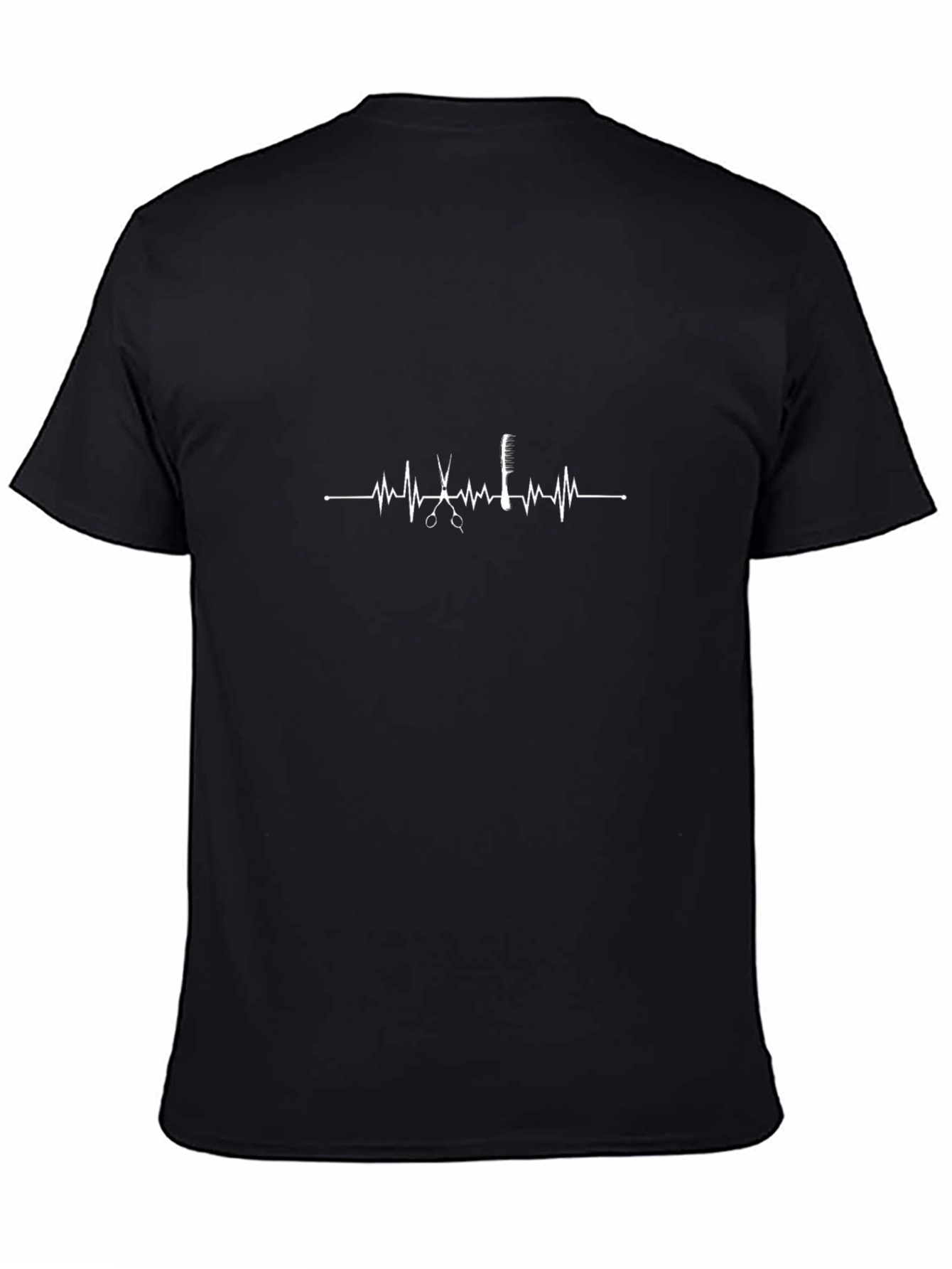 Hair Stylist Heartbeat Graphic Tee - Black