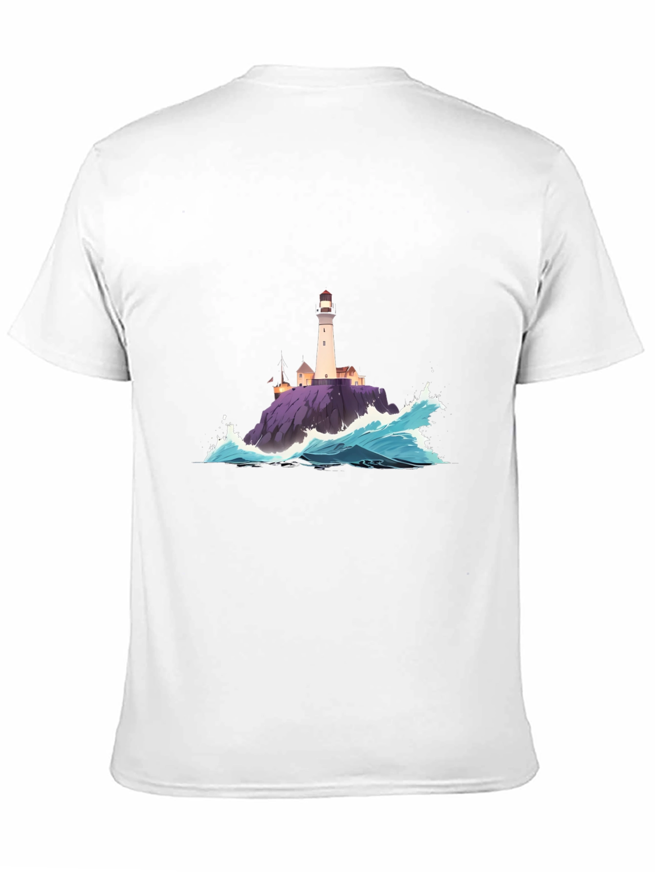 Lighthouse Wave Graphic Tee - Coastal Style