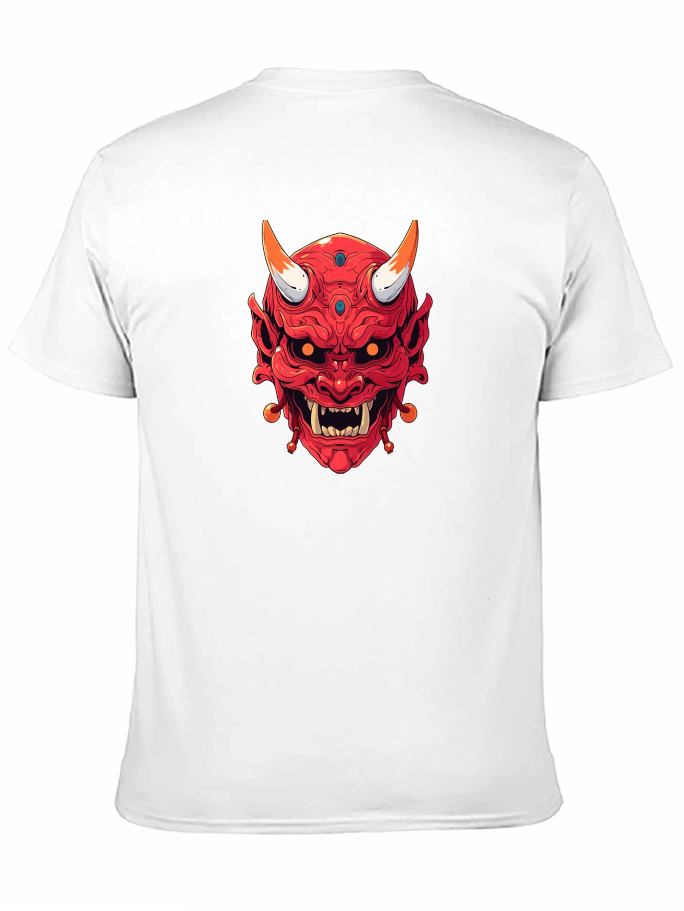 Japanese Oni Mask Graphic Tee - Black