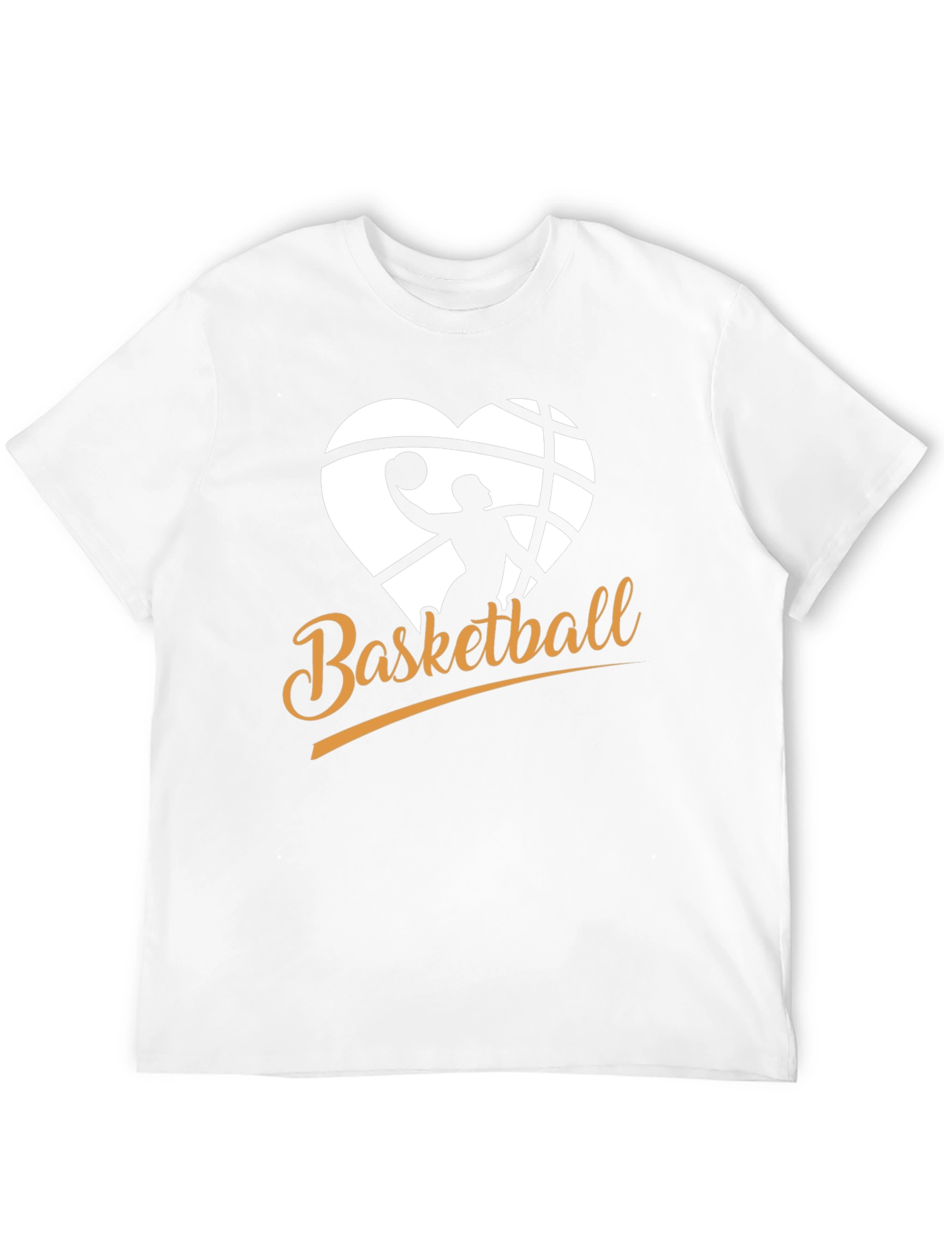 Basketball Heart Graphic Black T-Shirt