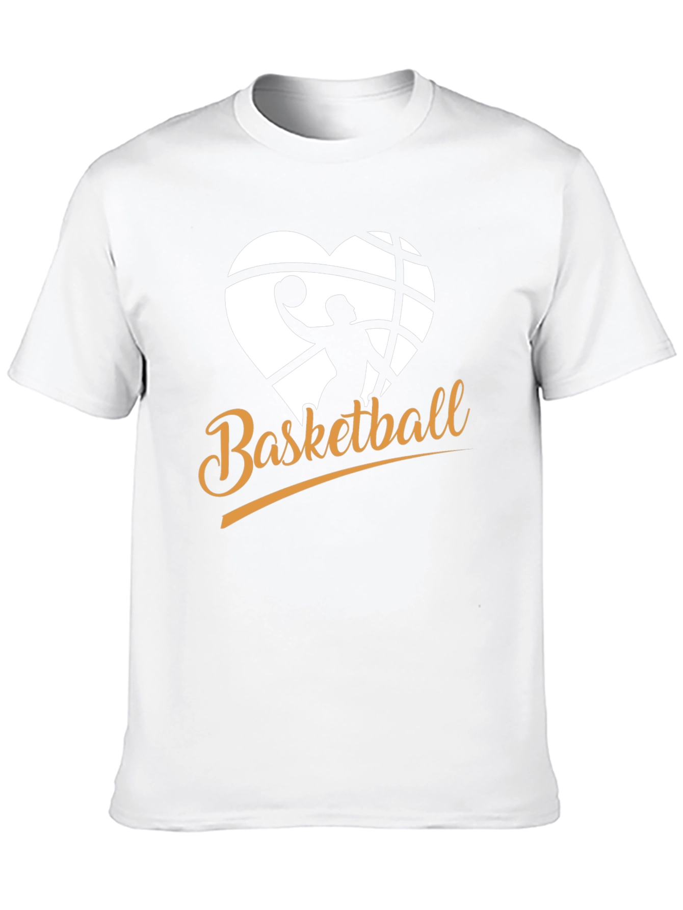 Basketball Heart Graphic Black T-Shirt