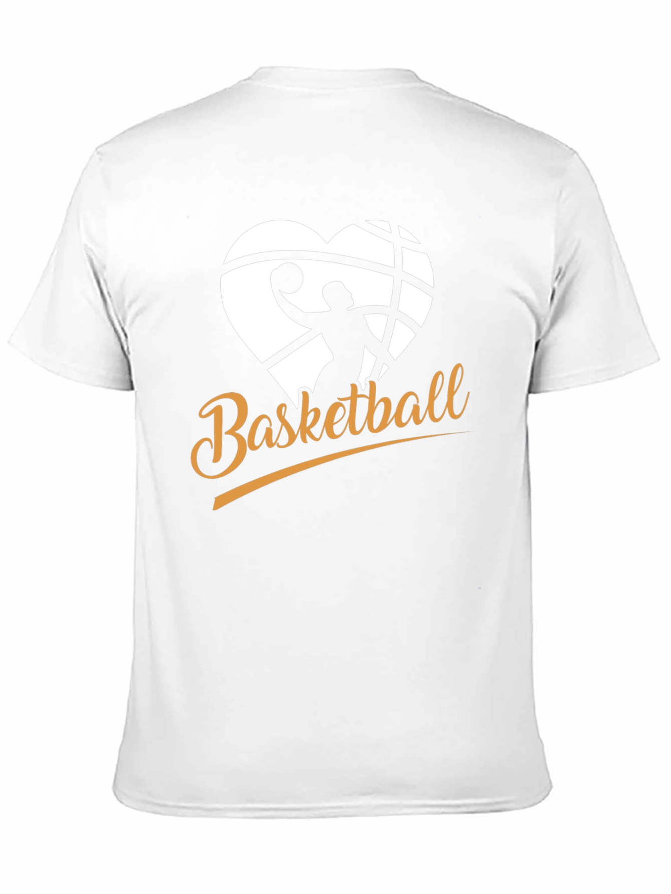 Basketball Heart Graphic Black T-Shirt
