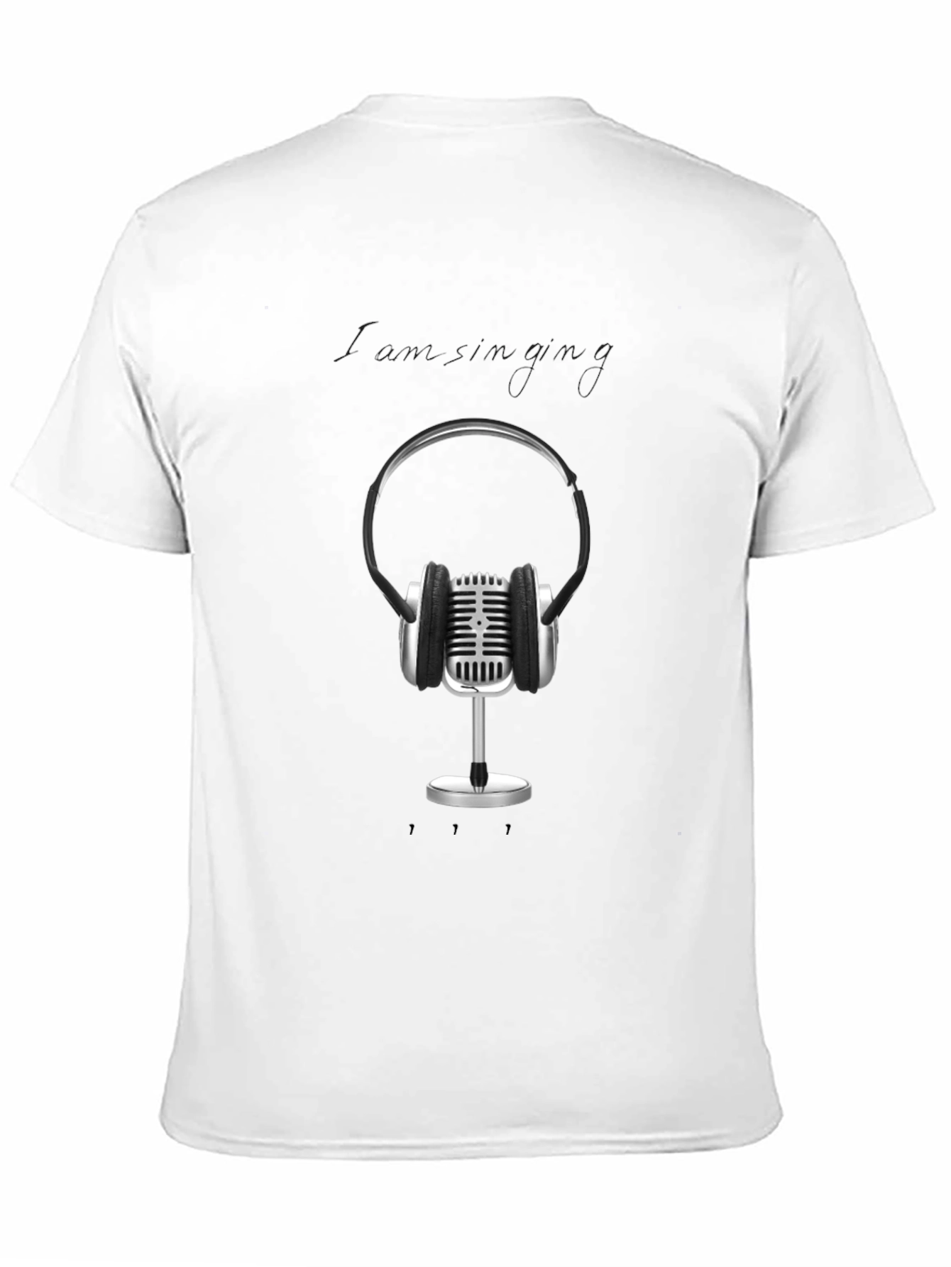 Retro Microphone & Headphones Graphic Tee - Black
